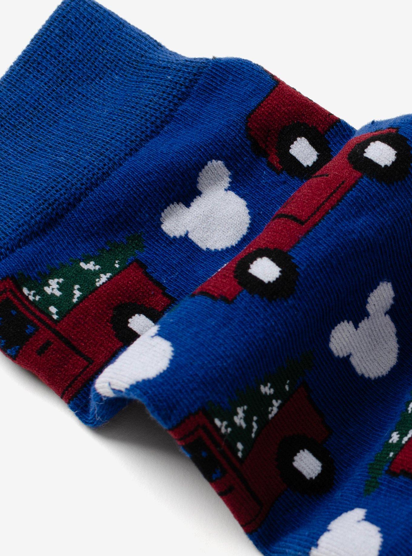 Disney Mickey Mouse Holiday Truck Navy Socks and Blue Lapel Pin Gift Set, , alternate