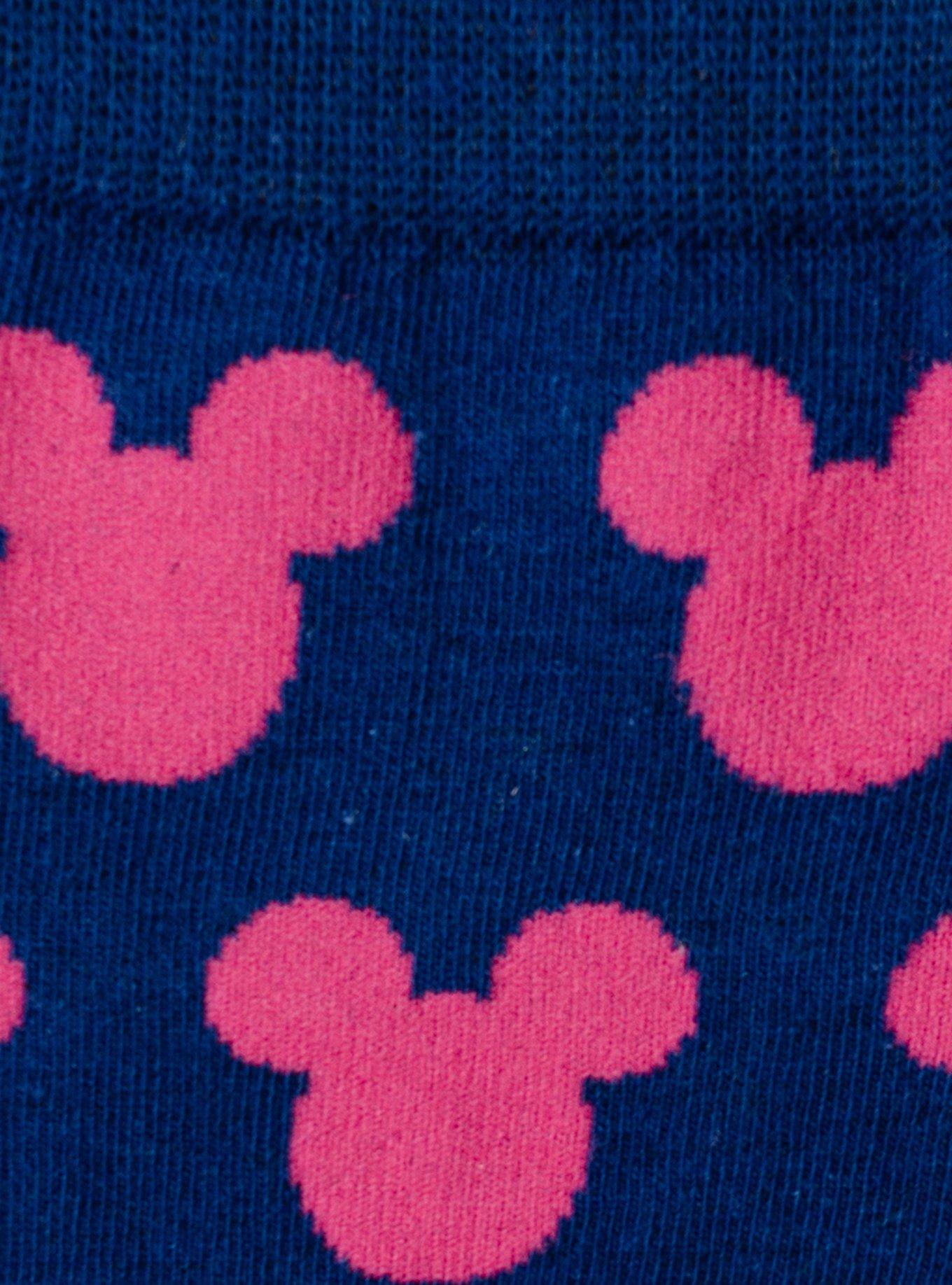 Disney Mickey Mouse Silhouette Pink Sock and Mickey Blue Lapel Pin Gift Set, , alternate