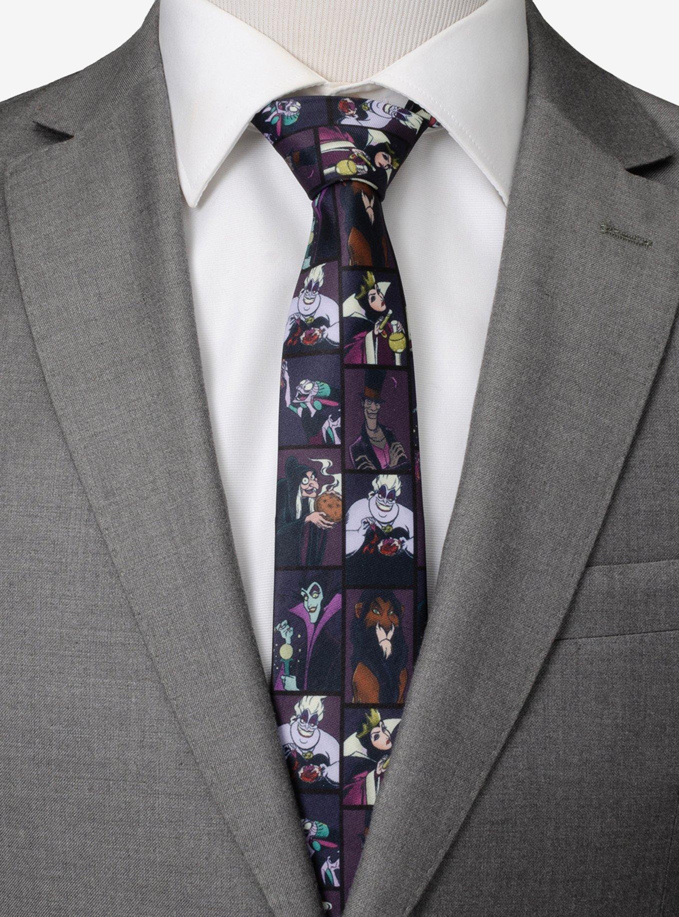 Disney Villains Dark Pattern Men's Tie, , hi-res