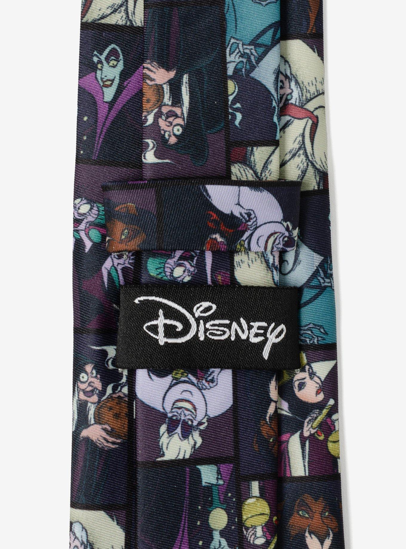 Disney Villains Dark Pattern Men's Tie, , alternate