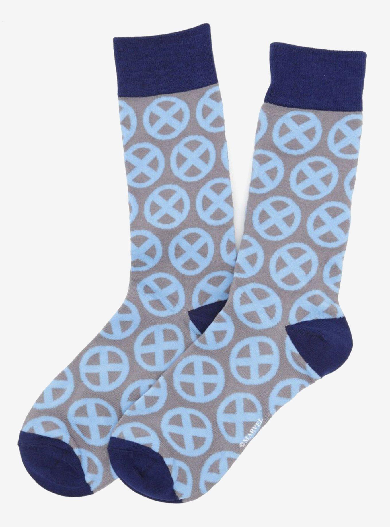 Marvel X-Men Socks 3 Pack with Lapel Pin Gift Set, , alternate