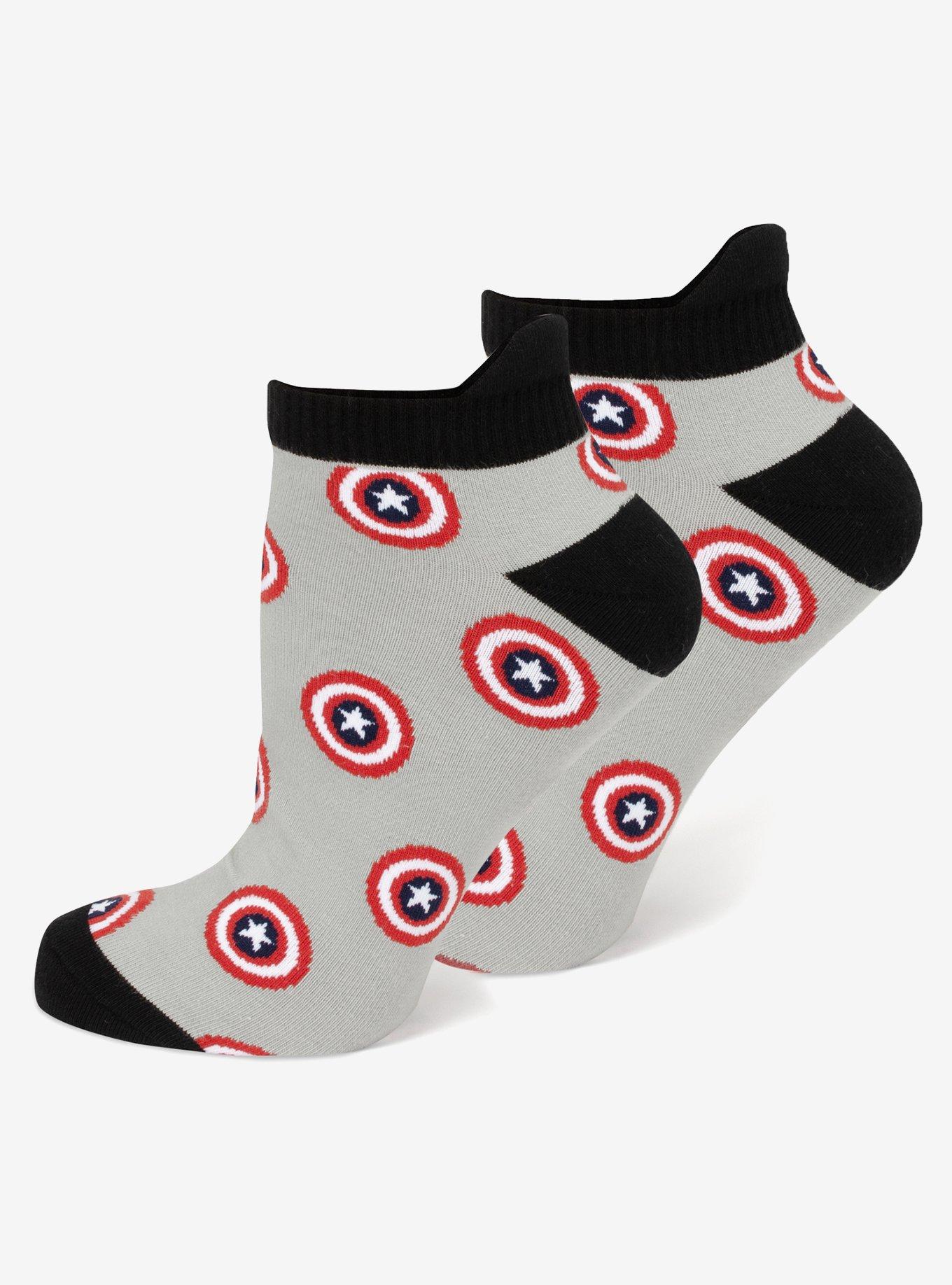 Marvel Captain America Ankle Socks 3-Pack and Lapel Pin Gift Set, , alternate