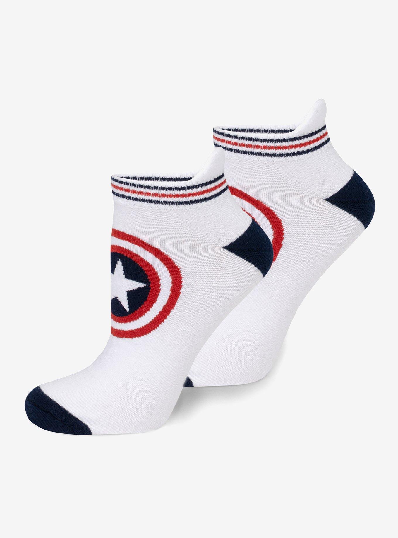 Marvel Captain America Ankle Socks 3-Pack and Lapel Pin Gift Set, , alternate