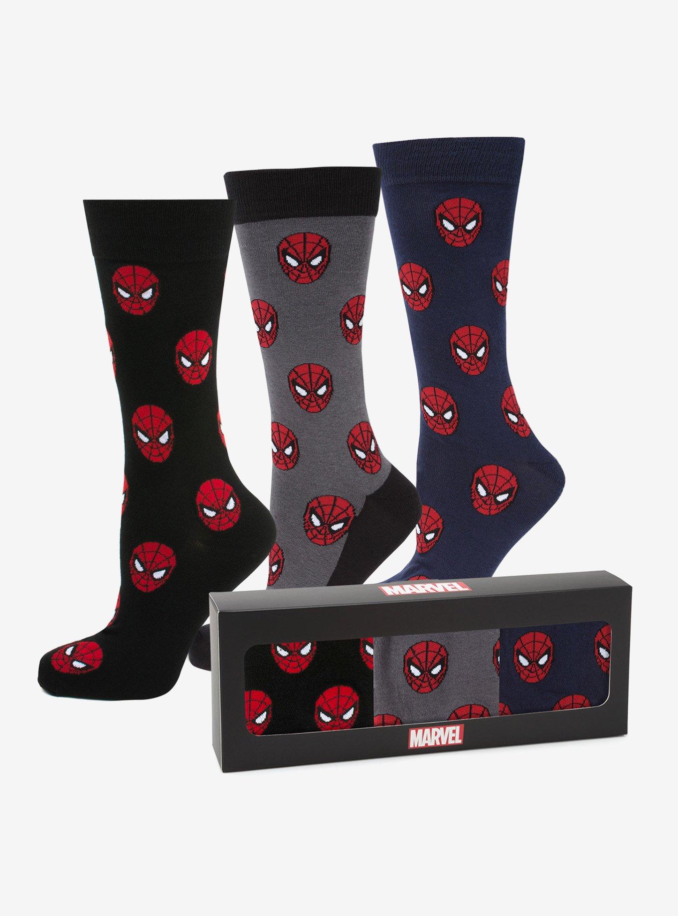 Marvel Spider Man 3 Pack Socks and Lapel Pin Gift Set, , hi-res