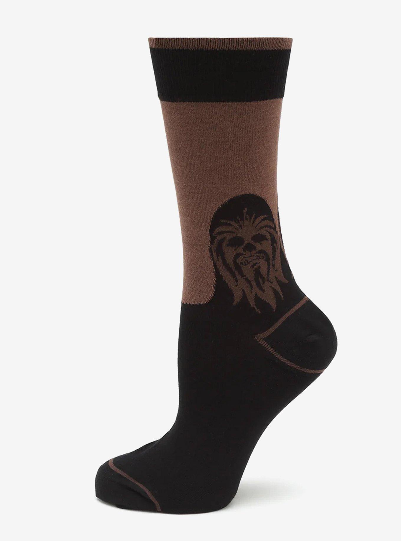 Star Wars Chewbacca Brown and Black Dress Socks and Rebel Alliance Starbird Crest Lapel Pin Gift Set, , hi-res