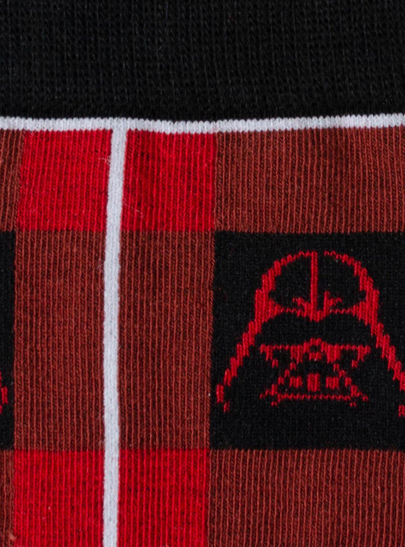 Star Wars Darth Vader Black and Red Plaid Dress Socks and Imperial Crest Lapel Pin Gift Set, , alternate