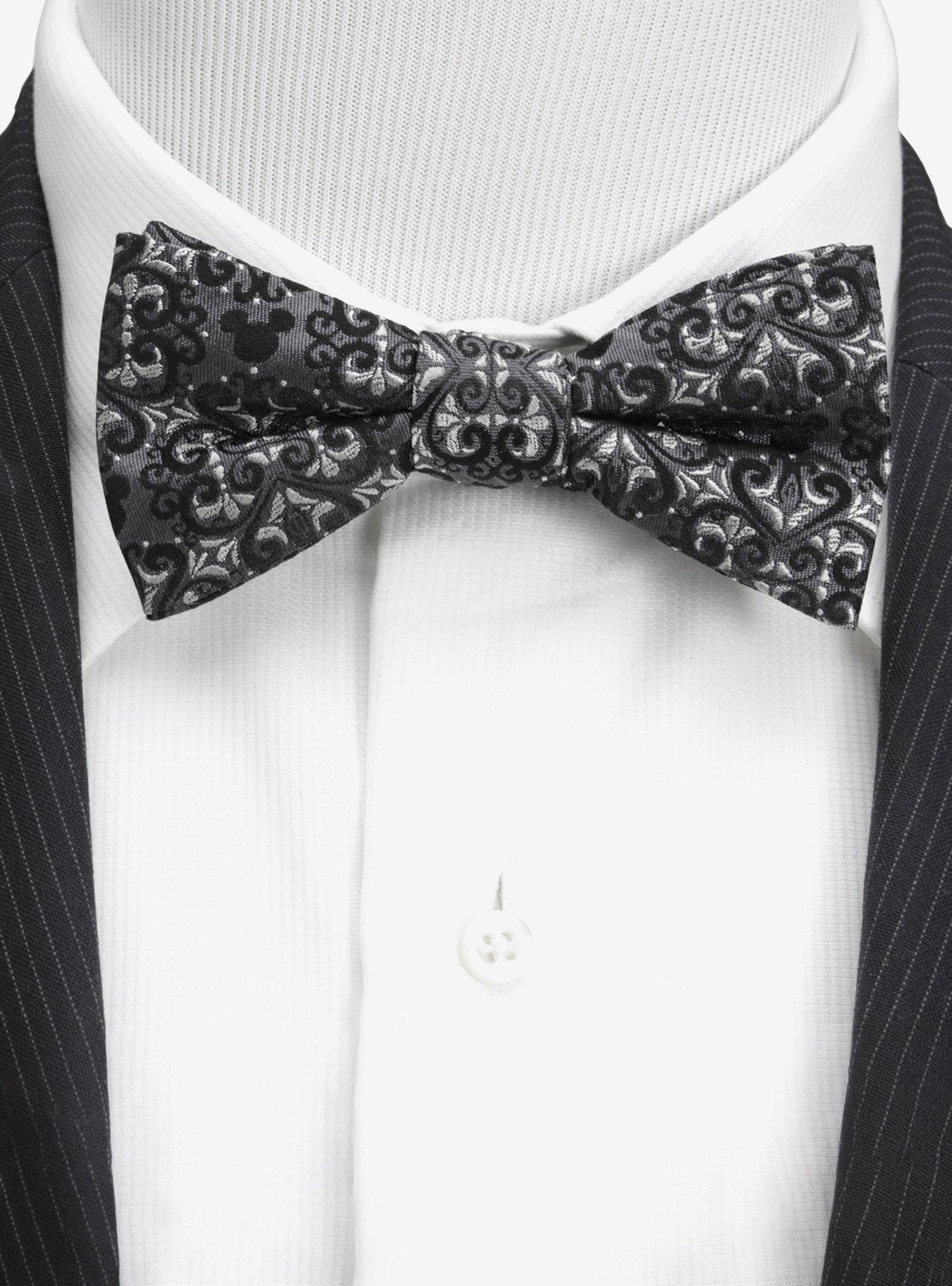 Disney Mickey Mouse Damask Silk Pocket Square and Bow Tie Gift Set