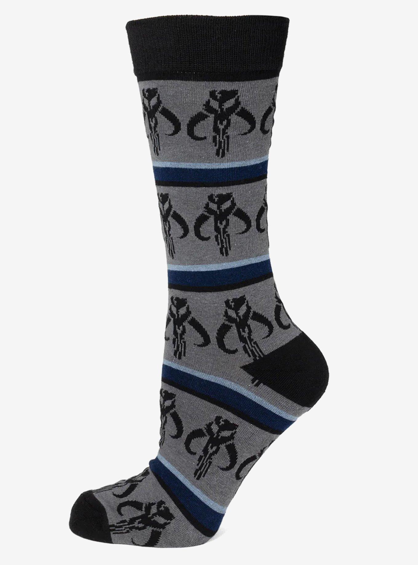 Star Wars Mandalorian Mythosaur Striped Dress Socks and Lapel Pin Gift Set, , hi-res