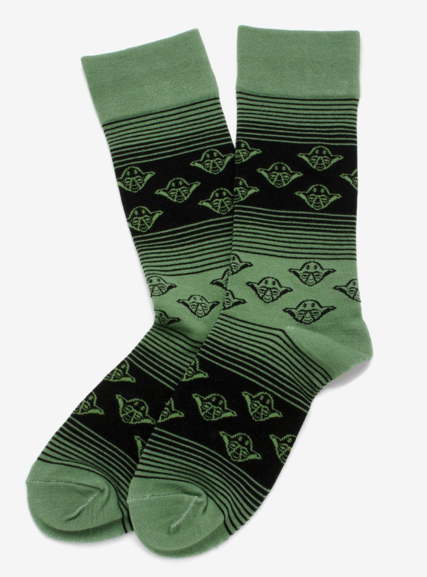 Star Wars Yoda Green, Gray, and Black Ombre Dress Socks and Jedi Crest Lapel Pin Gift Set, , alternate