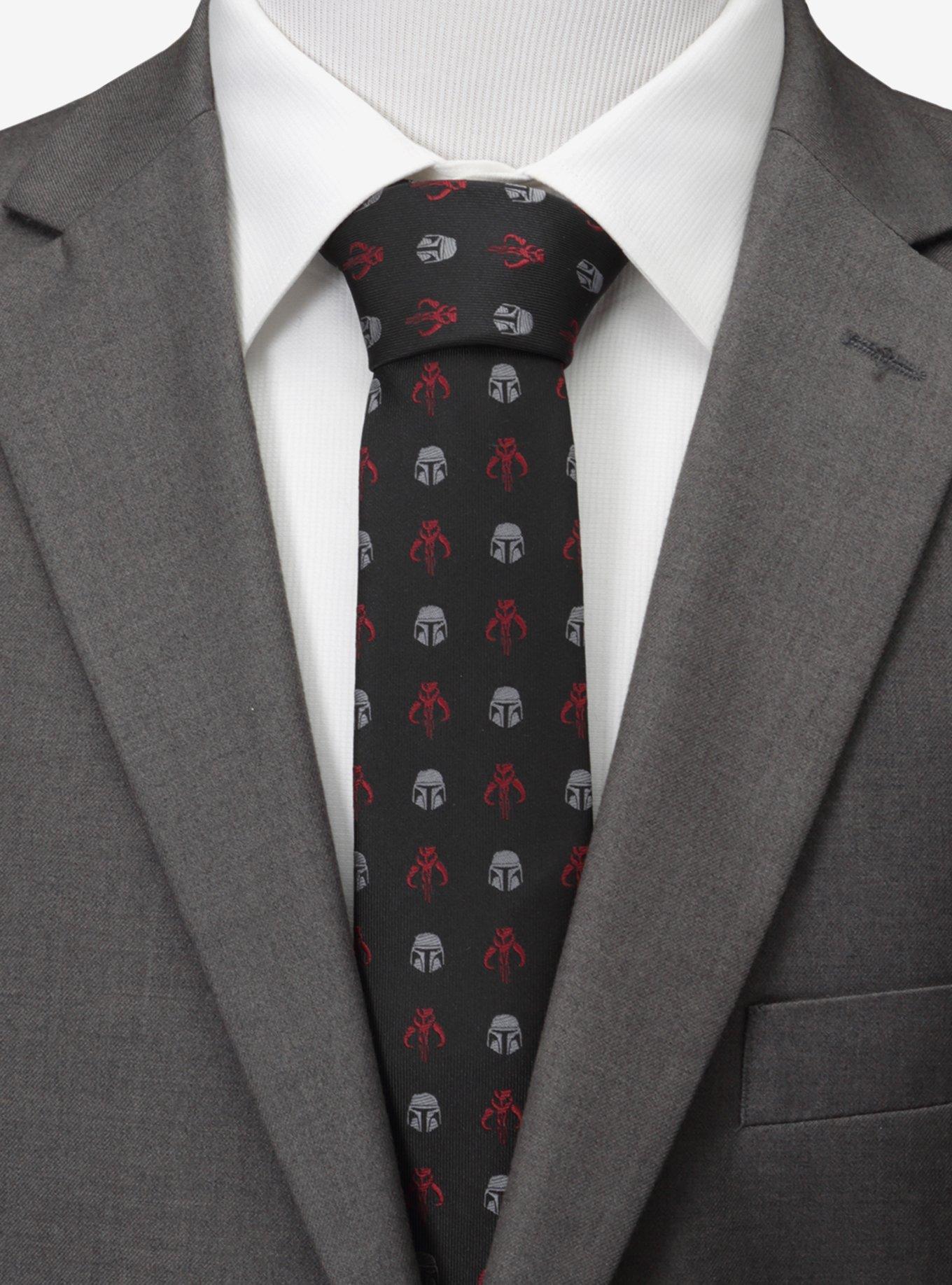 Star Wars Mandalorian & Mythosaur Big & Tall Red Black Tie, , hi-res