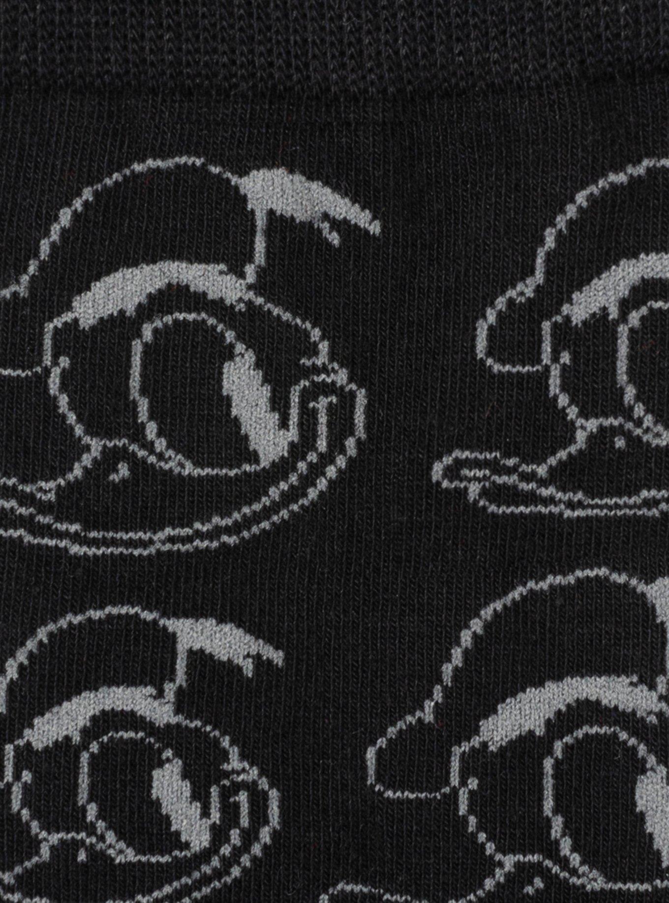 Disney Donald Duck Patterned Black Socks and Mickey Mouse Blue Lapel Pin Gift Set, , alternate