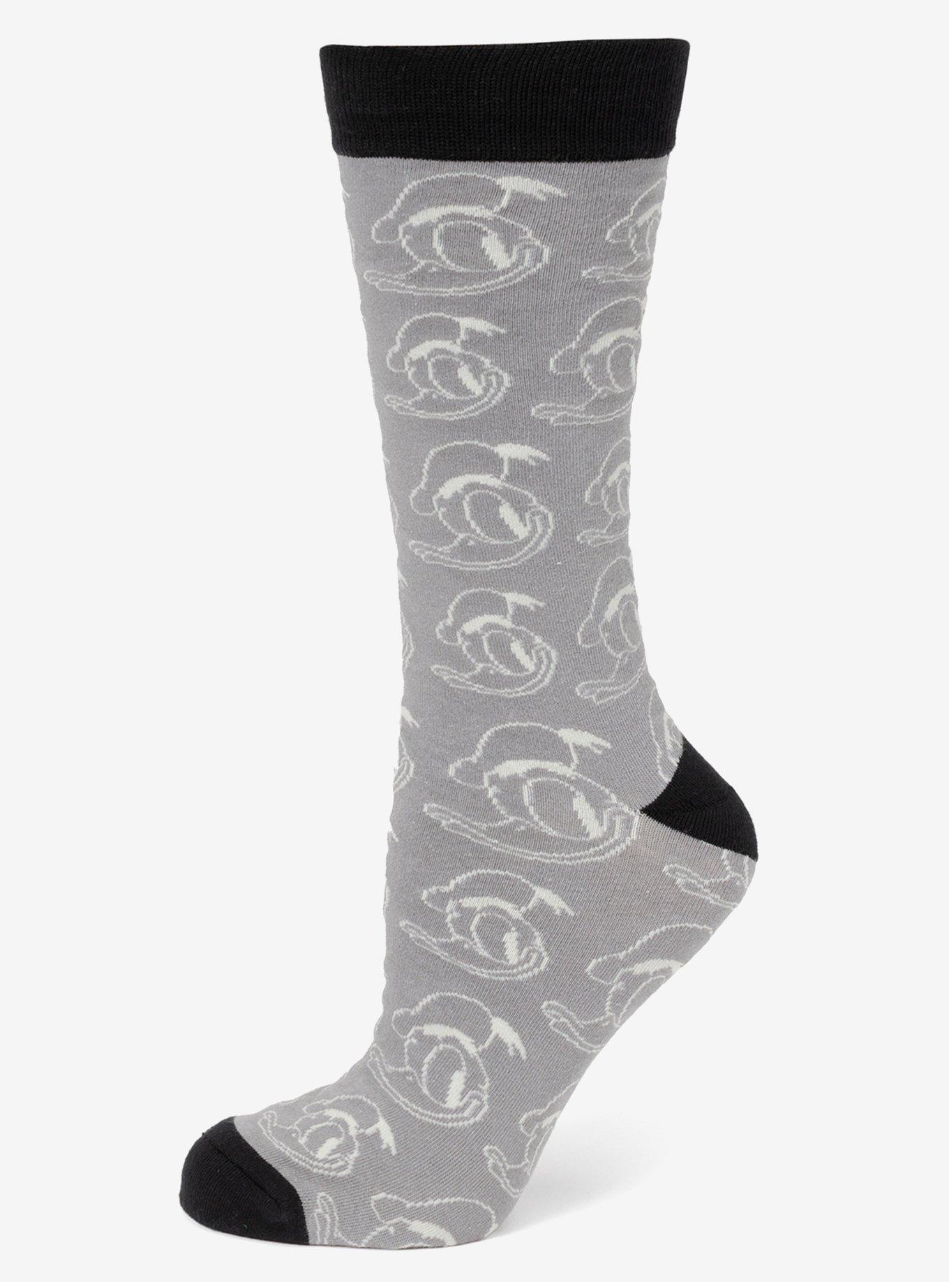 Disney Donald Duck Patterned Gray Socks and Mickey Mouse Blue Lapel Pin Gift Set, , hi-res