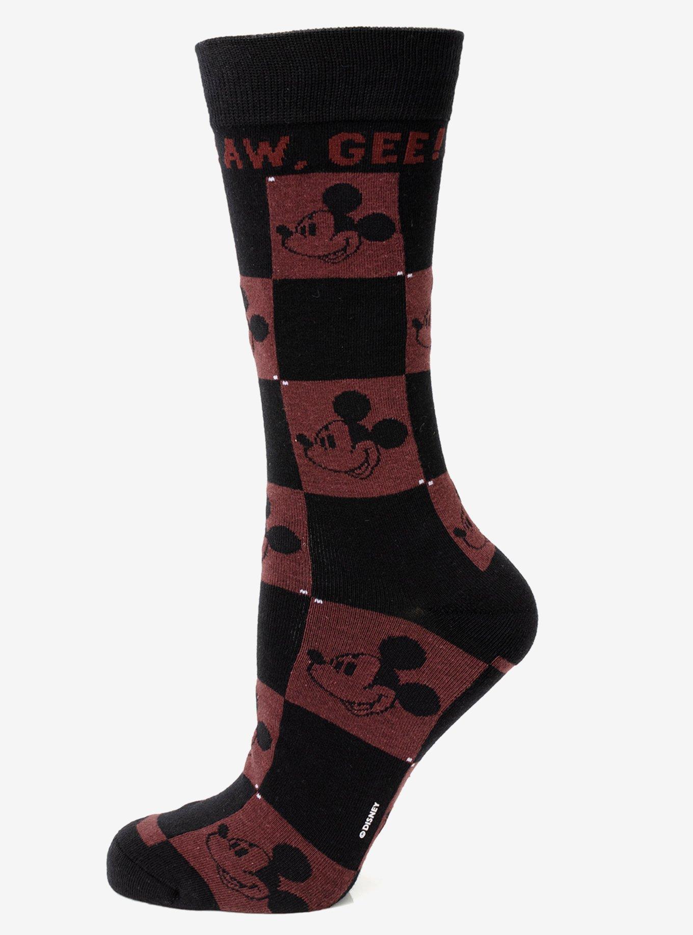 Disney Mickey Mouse Red Check Sock and Mickey Blue Lapel Pin Gift Set, , hi-res