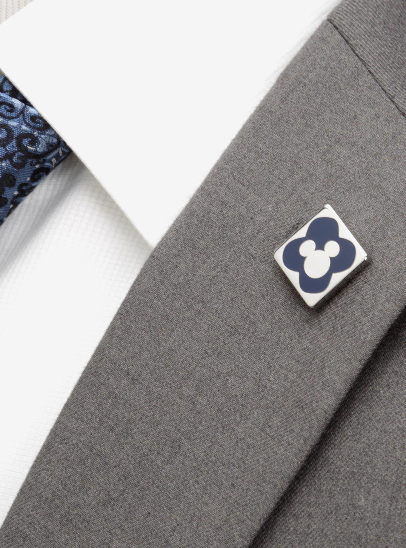 Disney Mickey Mouse Silhouette Blue Sock and Mickey Blue Lapel Pin Gift Set, , alternate