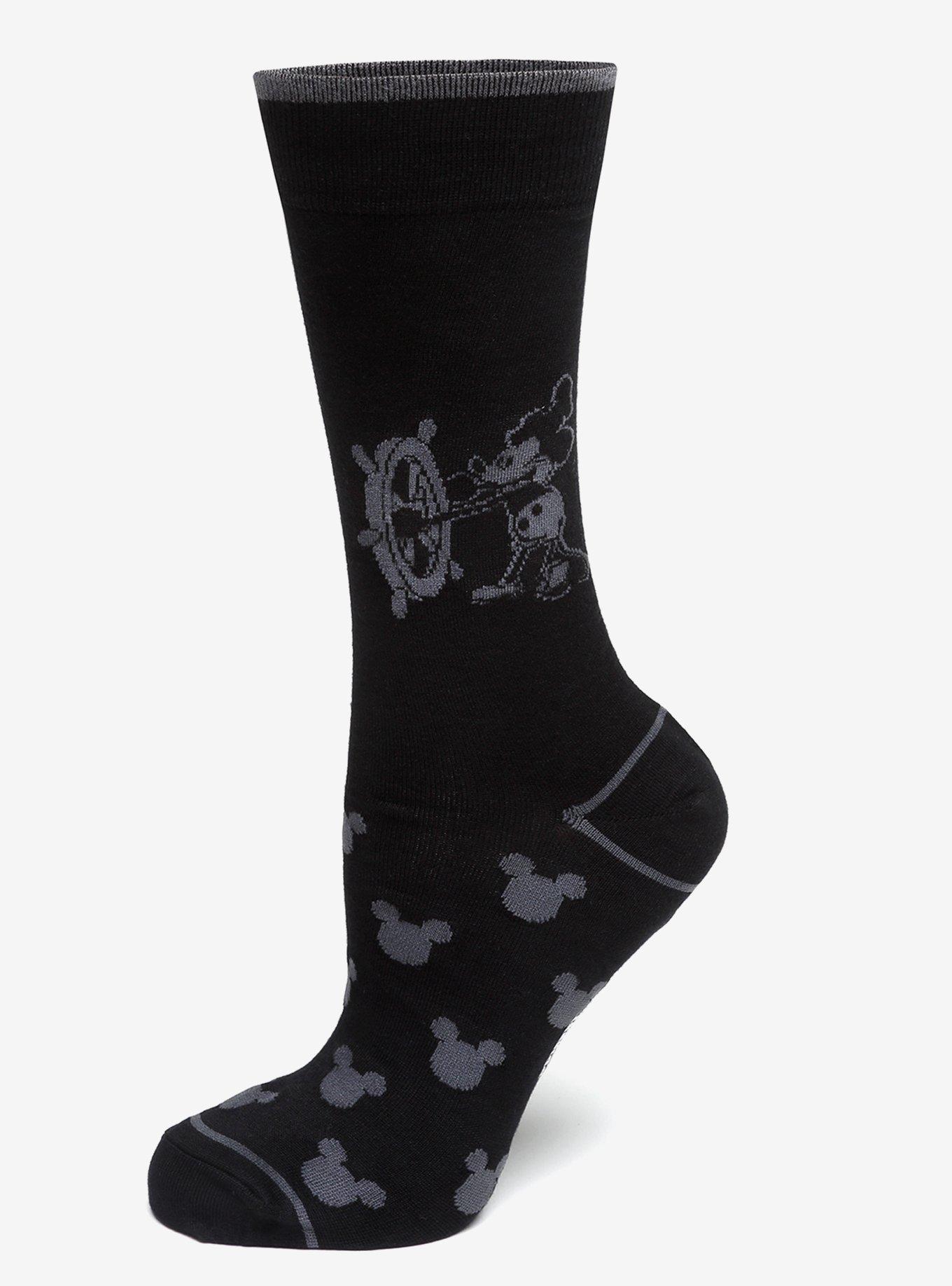 Disney Mickey Mouse Steamboat Willie Sock and Mickey Blue Lapel Pin Gift Set, , hi-res