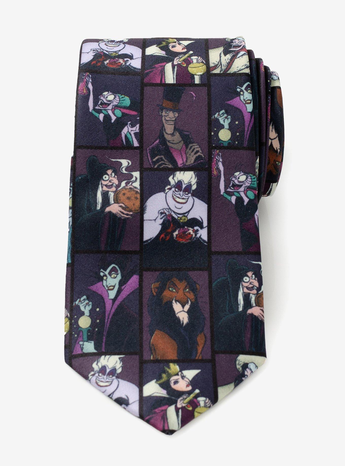 Disney Villains Dark Pattern Men's Tie, , alternate