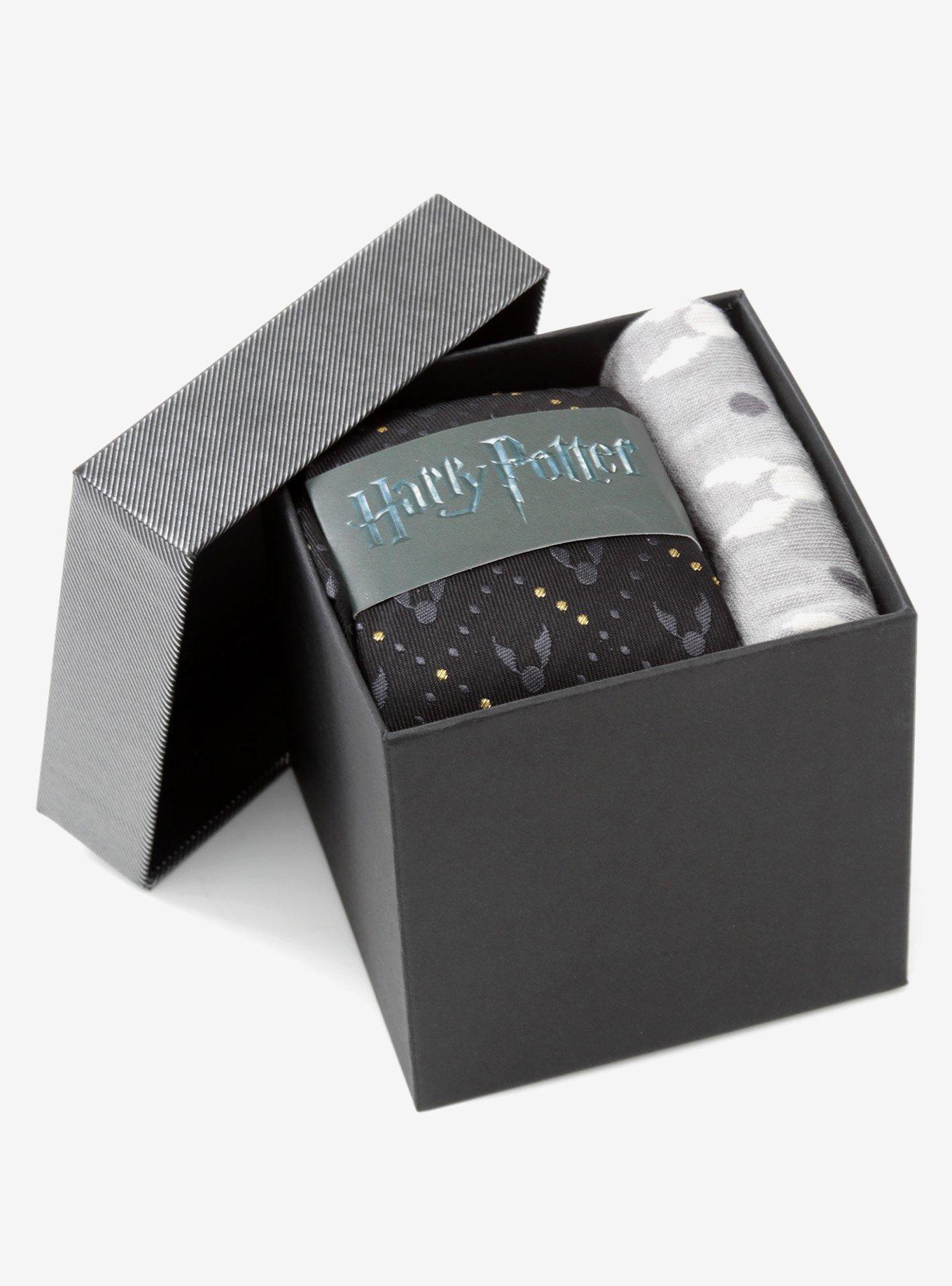 Harry Potter Golden Snitch Silk Black Necktie Gift Set, , hi-res