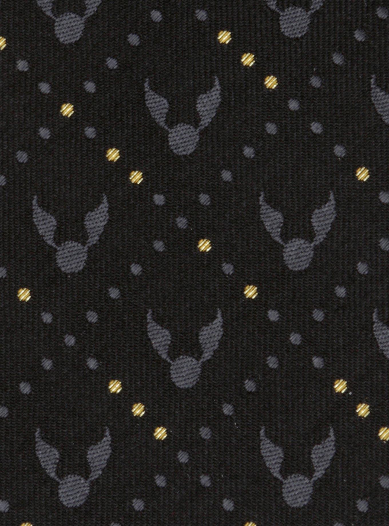 Harry Potter Golden Snitch Silk Black Necktie Gift Set, , alternate