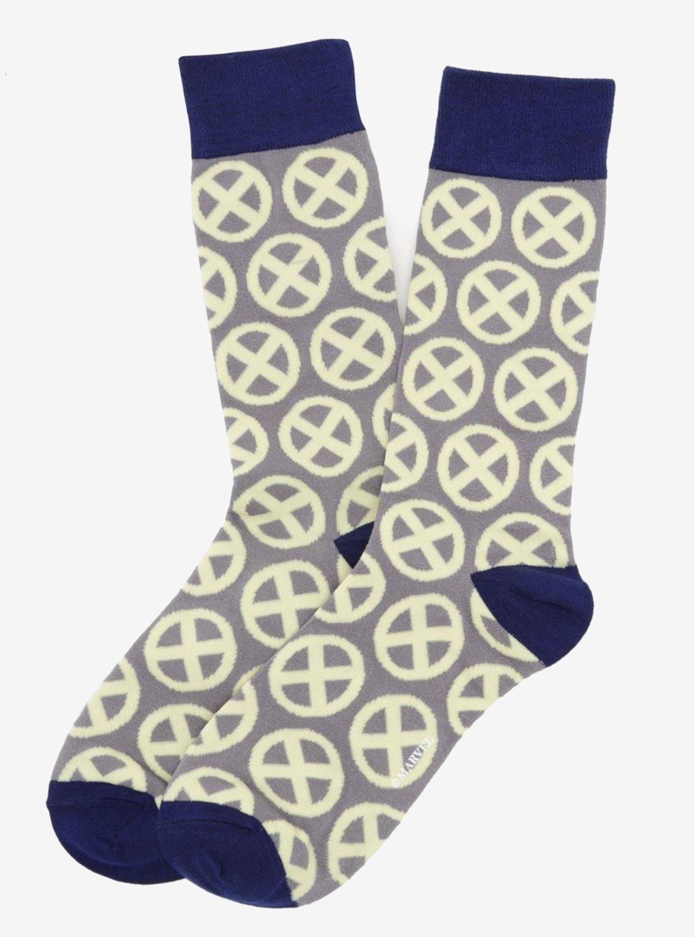 Marvel X-Men Socks 3 Pack with Lapel Pin Gift Set, , alternate