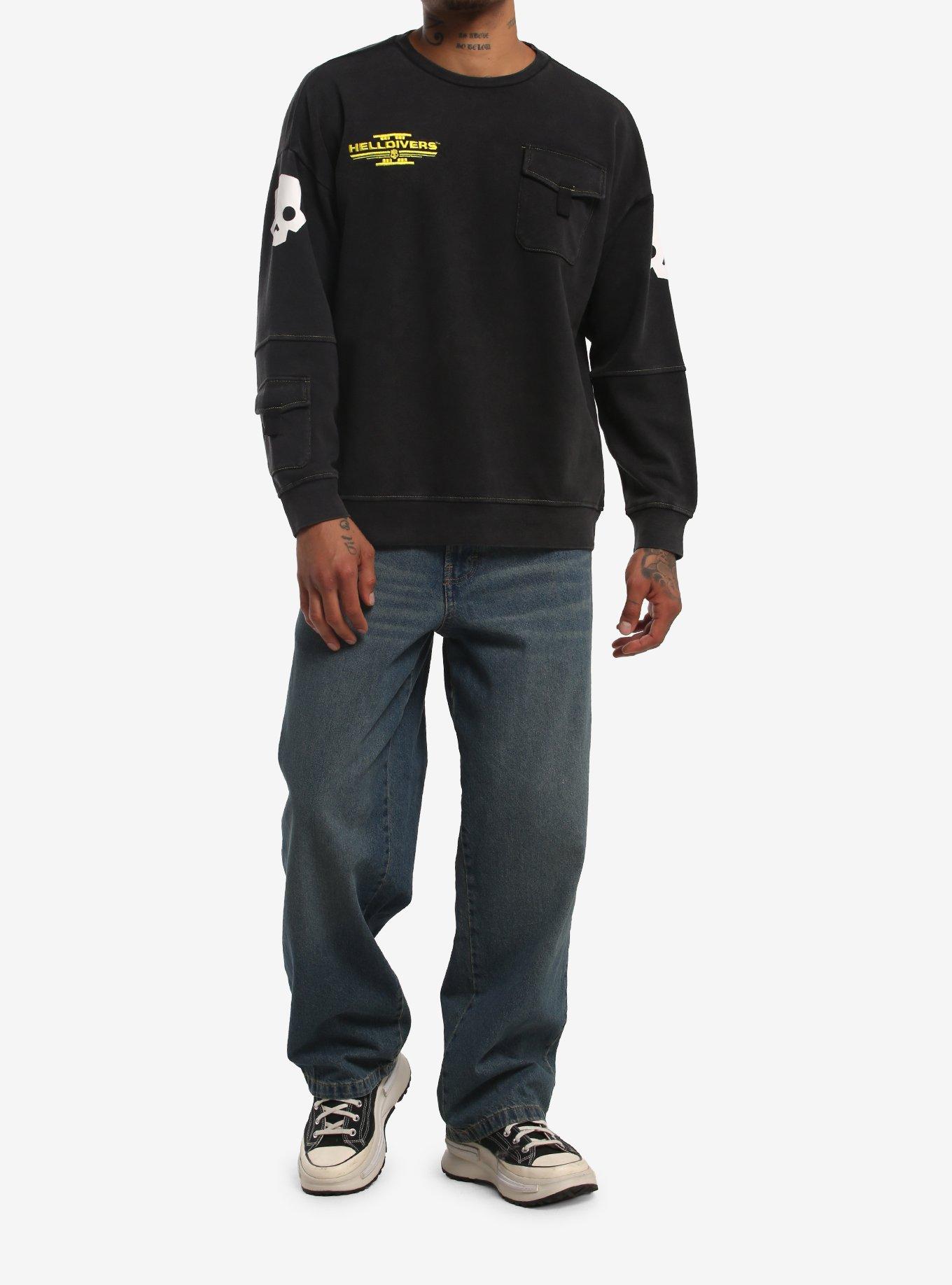 Helldivers Logo Cargo Pocket Sweater, BLACK, alternate - view 3