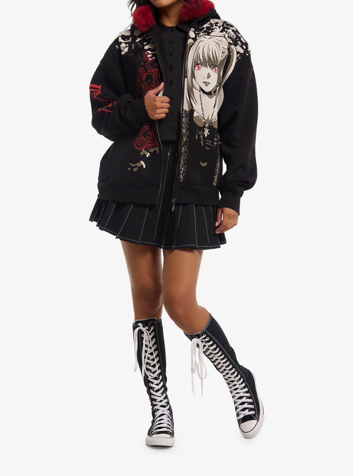 Death Note Misa Fur Trim Girls Hoodie, MULTI, alternate - view 3