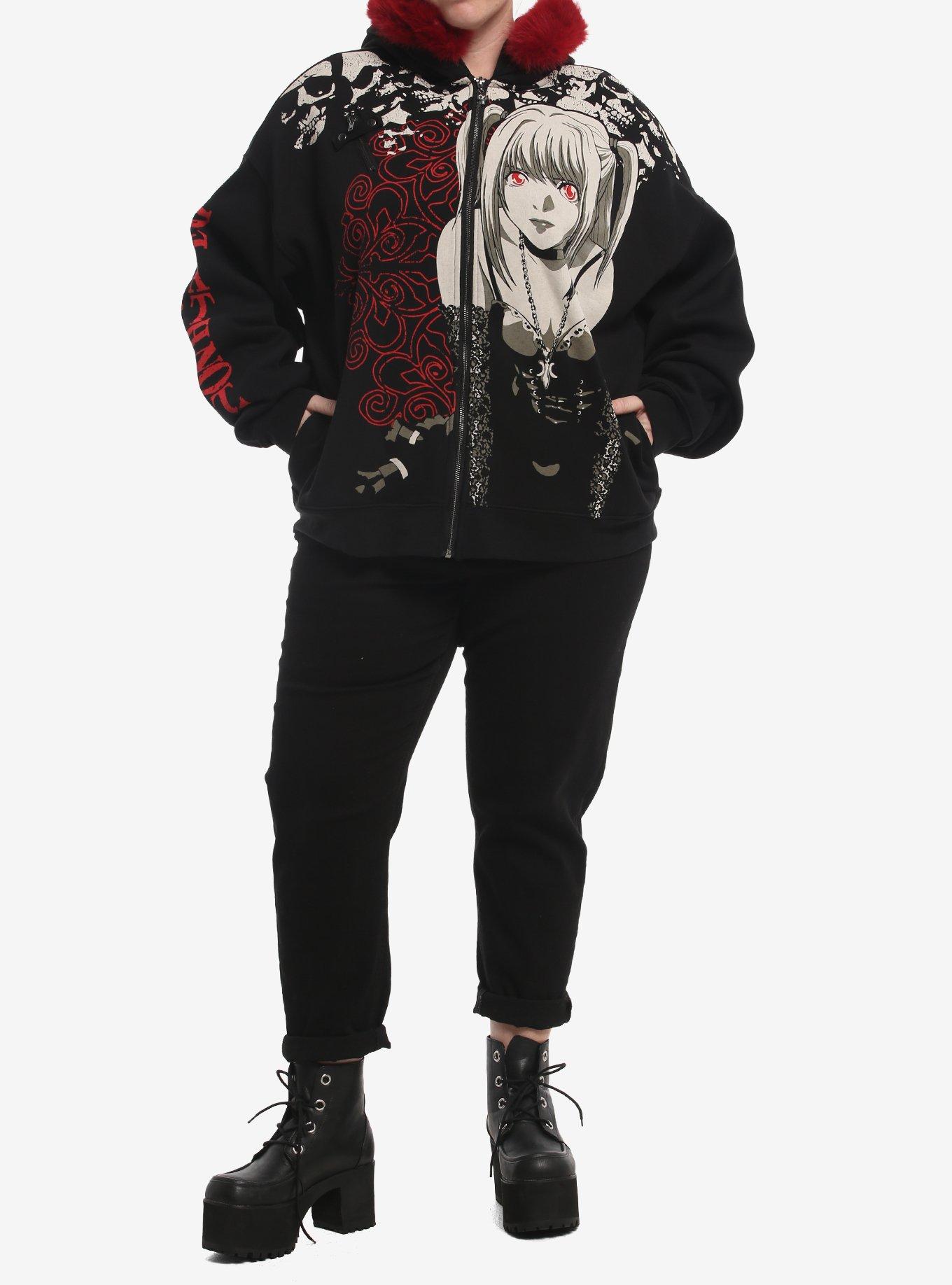 Death Note Misa Fur Trim Girls Hoodie Plus Size, MULTI, alternate - view 2