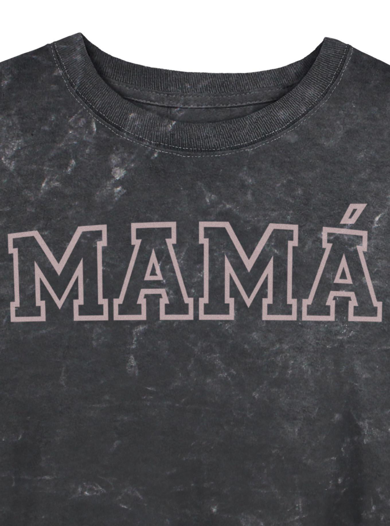 Mama College Girls Mineral Wash Crop T-Shirt, , hi-res