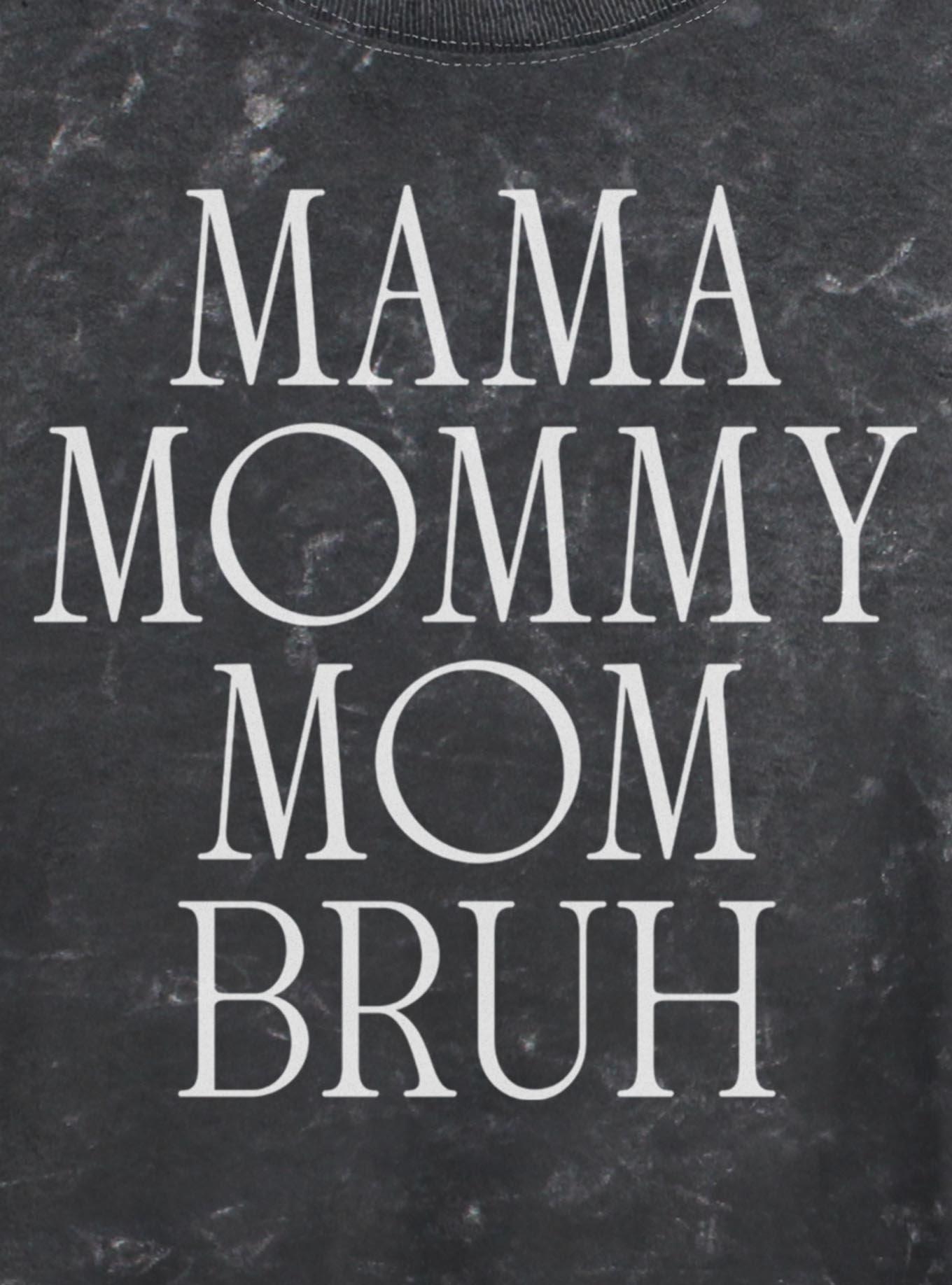 Mom Bruh Girls Mineral Wash Crop T-Shirt, , hi-res