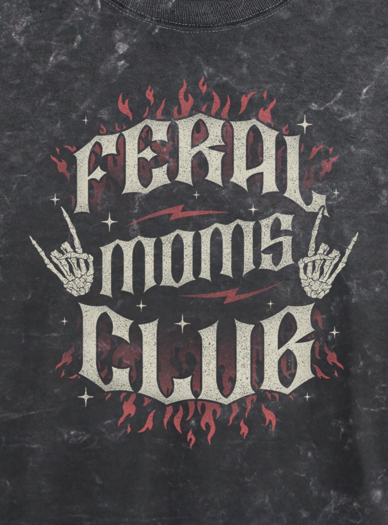 Feral Moms Club Girls Mineral Wash Crop T-Shirt, , hi-res