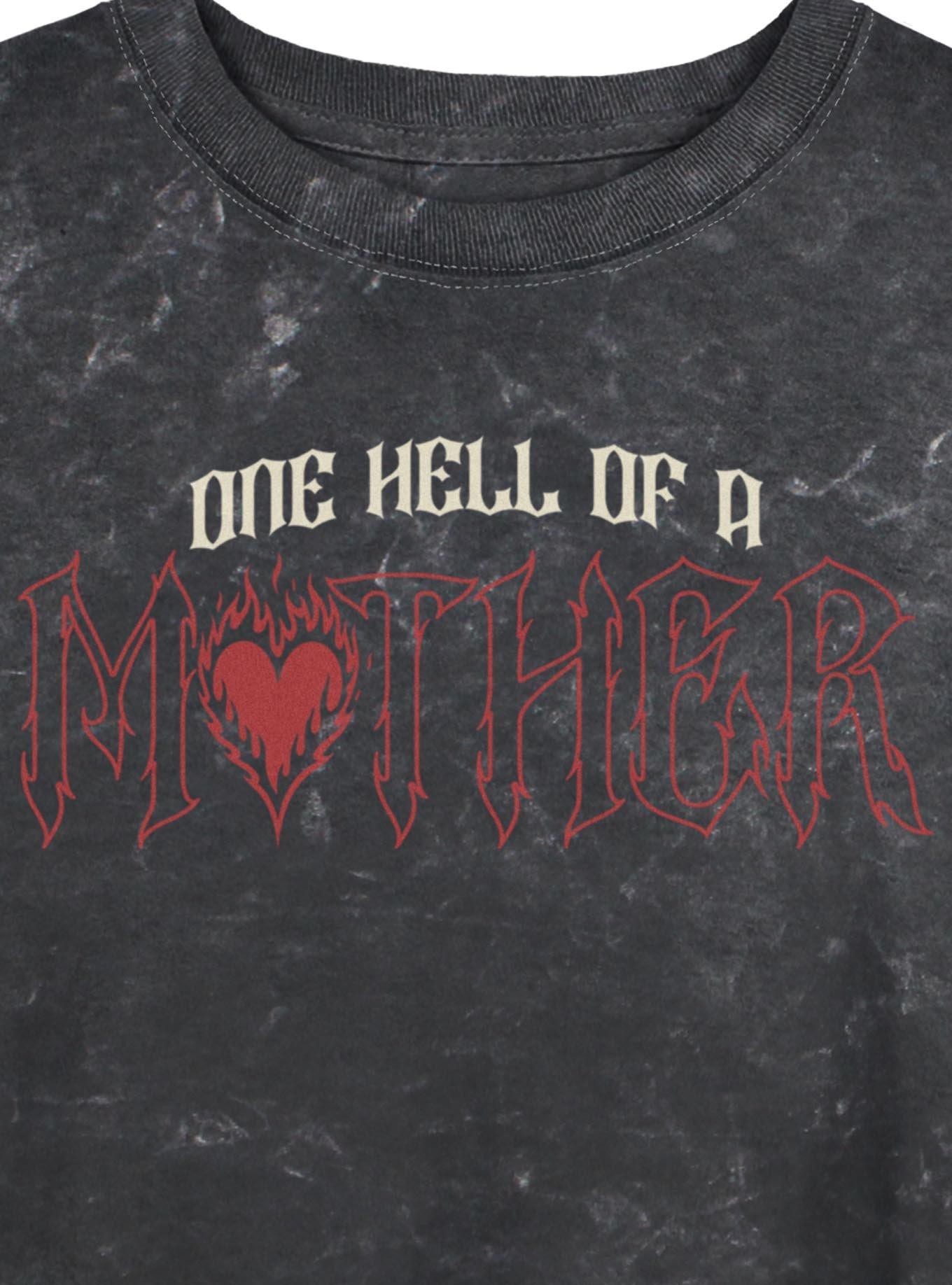 Hell Of A Mother Girls Mineral Wash Crop T-Shirt, , hi-res