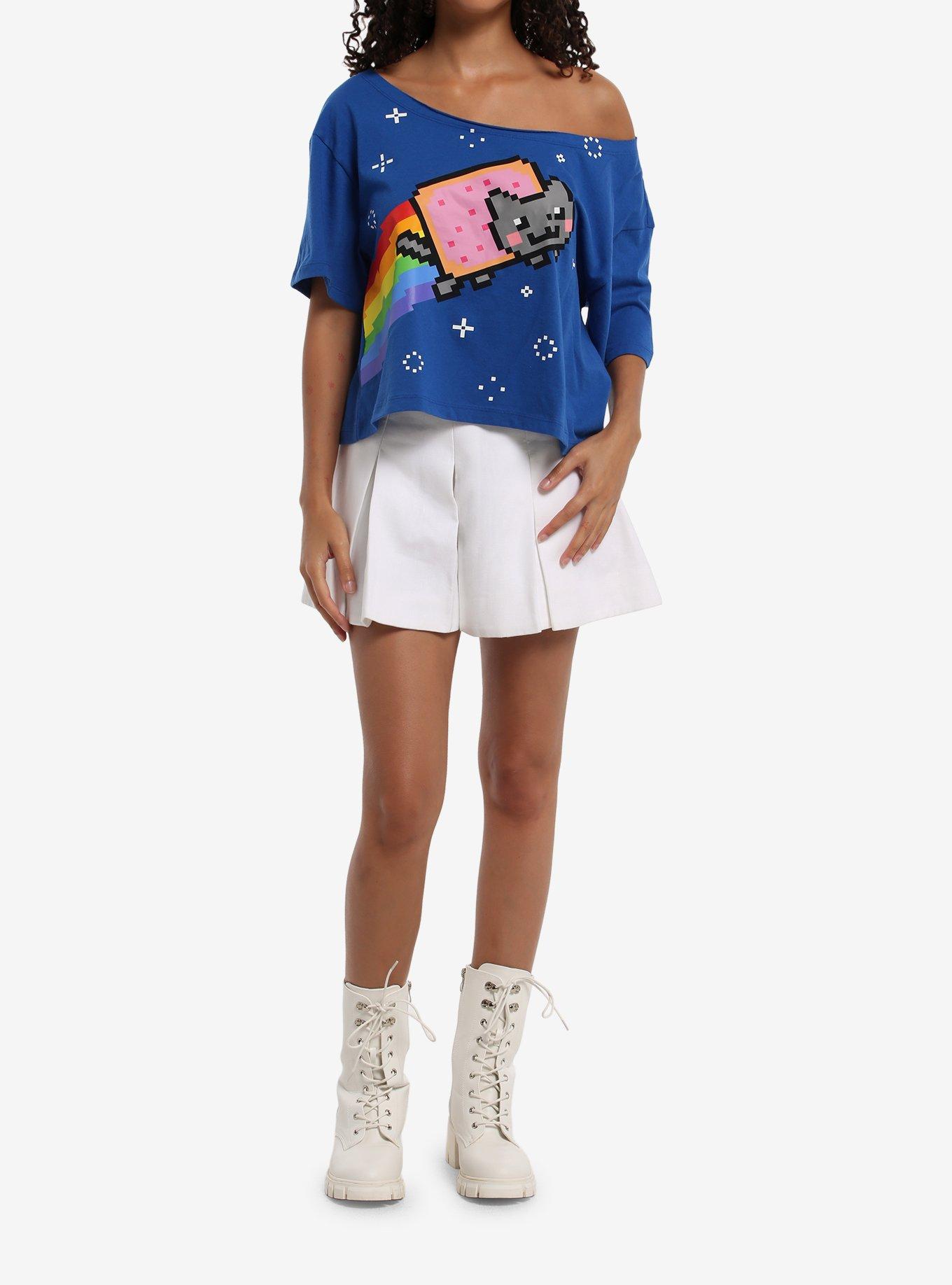 Nyan Cat Girls Off-Shoulder T-Shirt, , hi-res