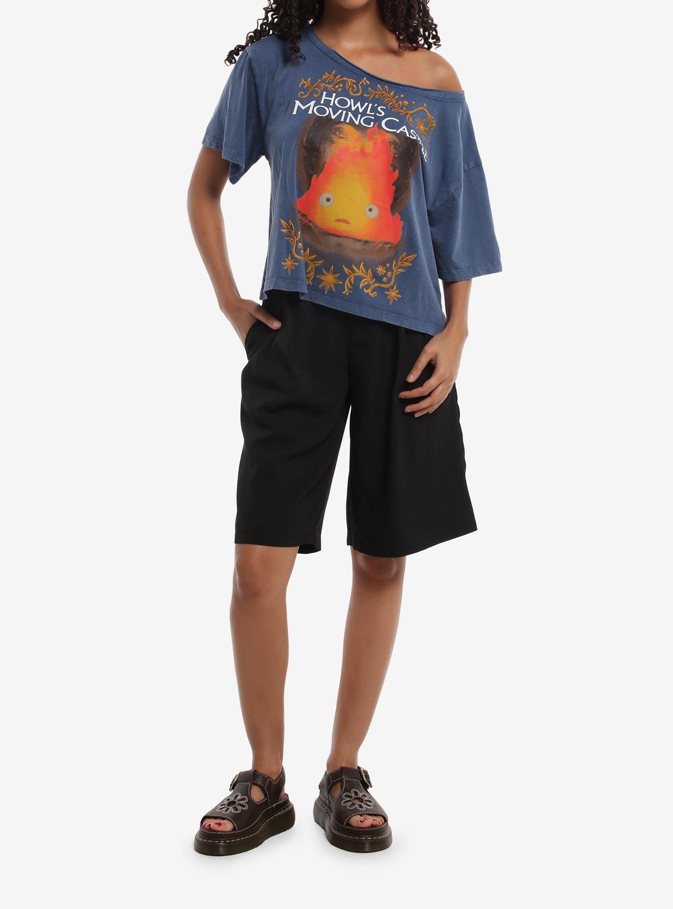 Studio Ghibli&reg; Howl's Moving Castle Calcifer Girls Off-Shoulder T-Shirt, , hi-res