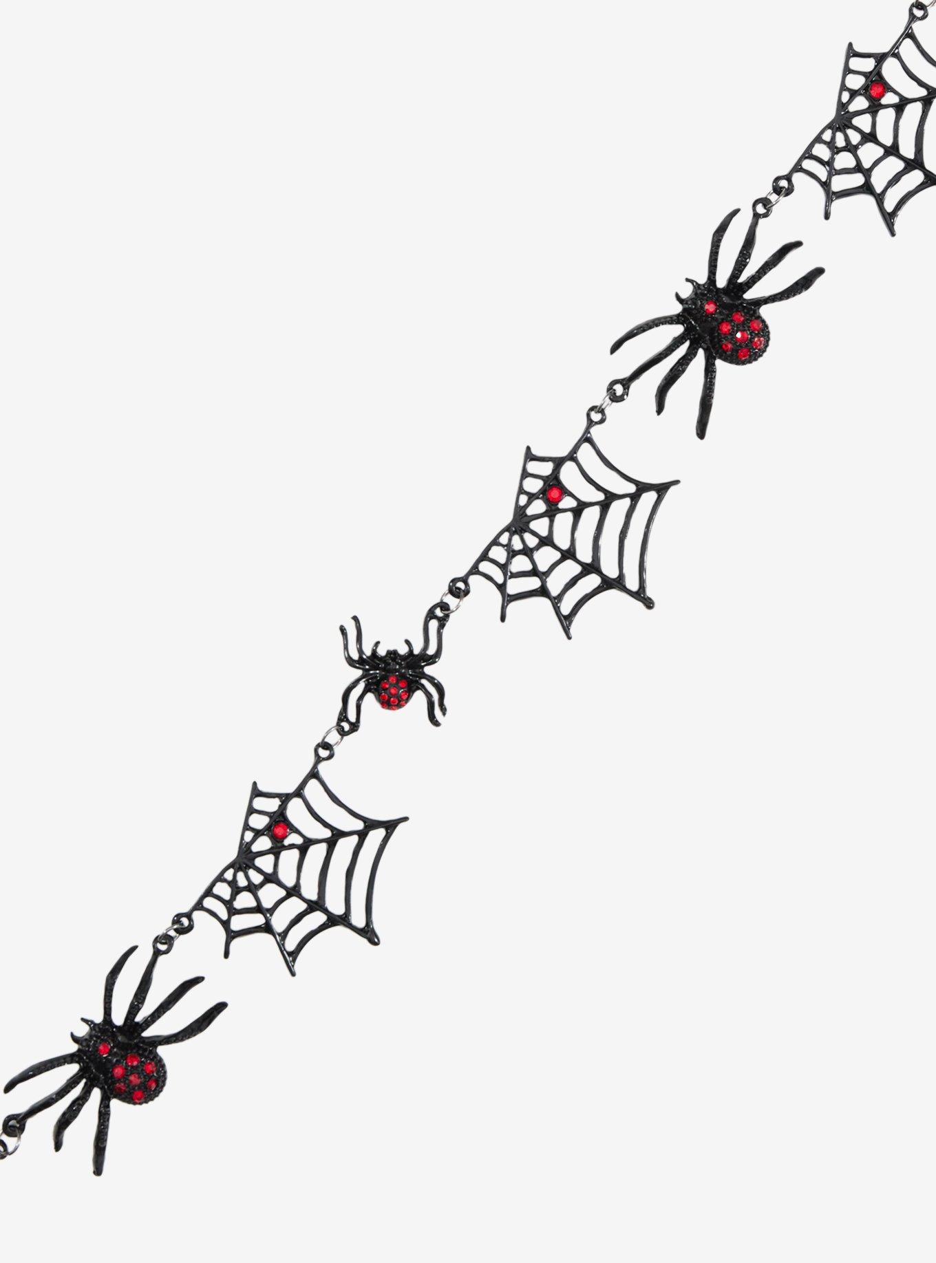 Red & Black Spider Web Charm Chain Belt, MULTI, alternate - view 3