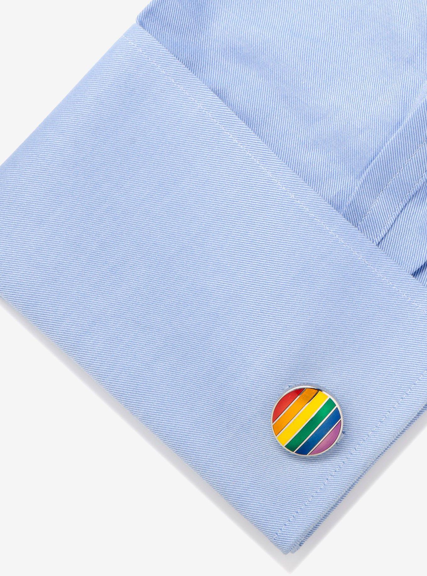 Rainbow Stripe Cufflinks, , alternate - view 3