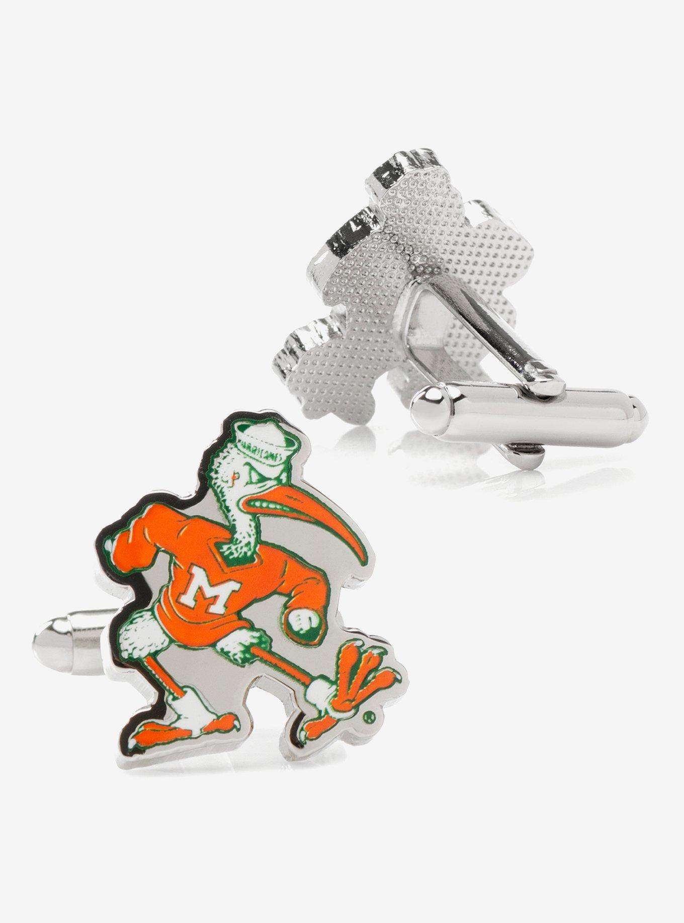 NCAA University of Miami Hurricanes Throwback Cufflinks, , hi-res