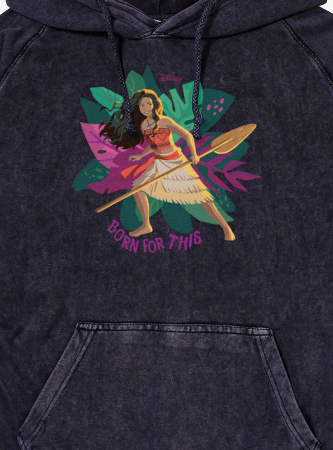 Disney Moana Born For This Vintage Mineral Washed Hoodie, , hi-res