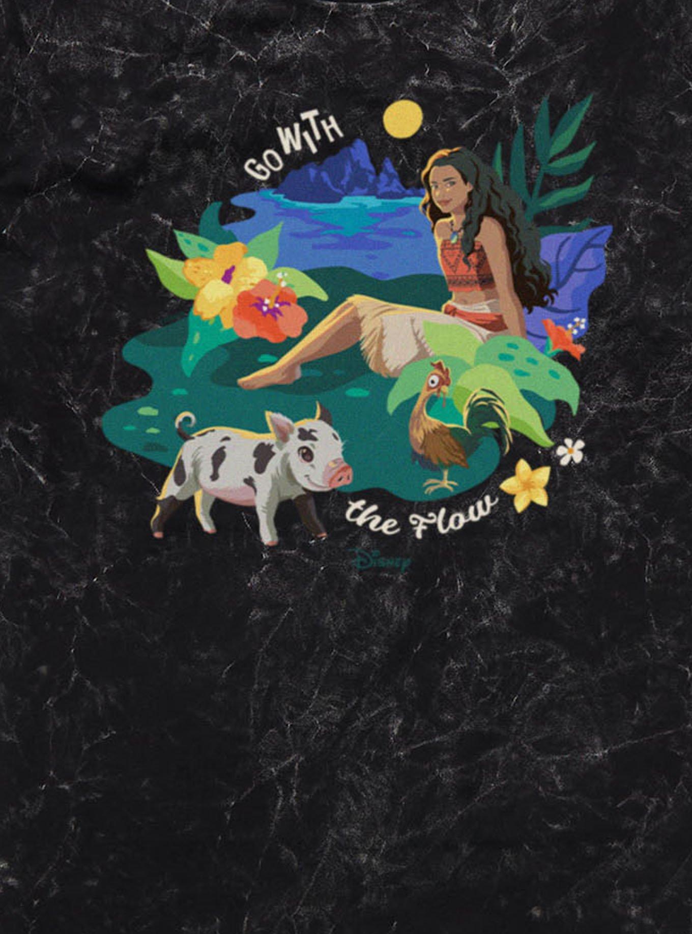 Disney Moana Go With The Flow Mineral Wash T-Shirt, , hi-res
