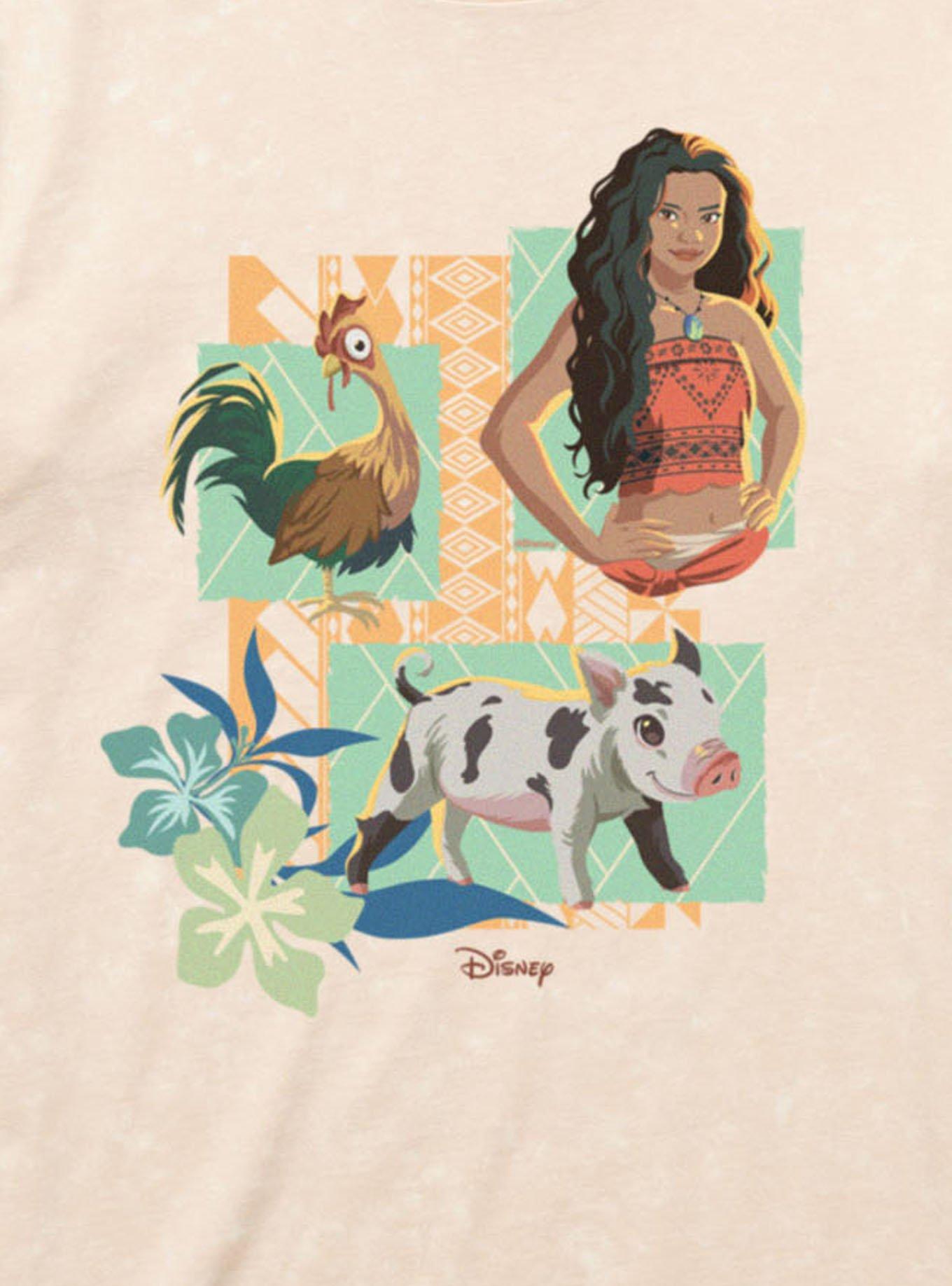 Disney Moana Hei Hei And Pua Panels Mineral Wash T-Shirt, , hi-res