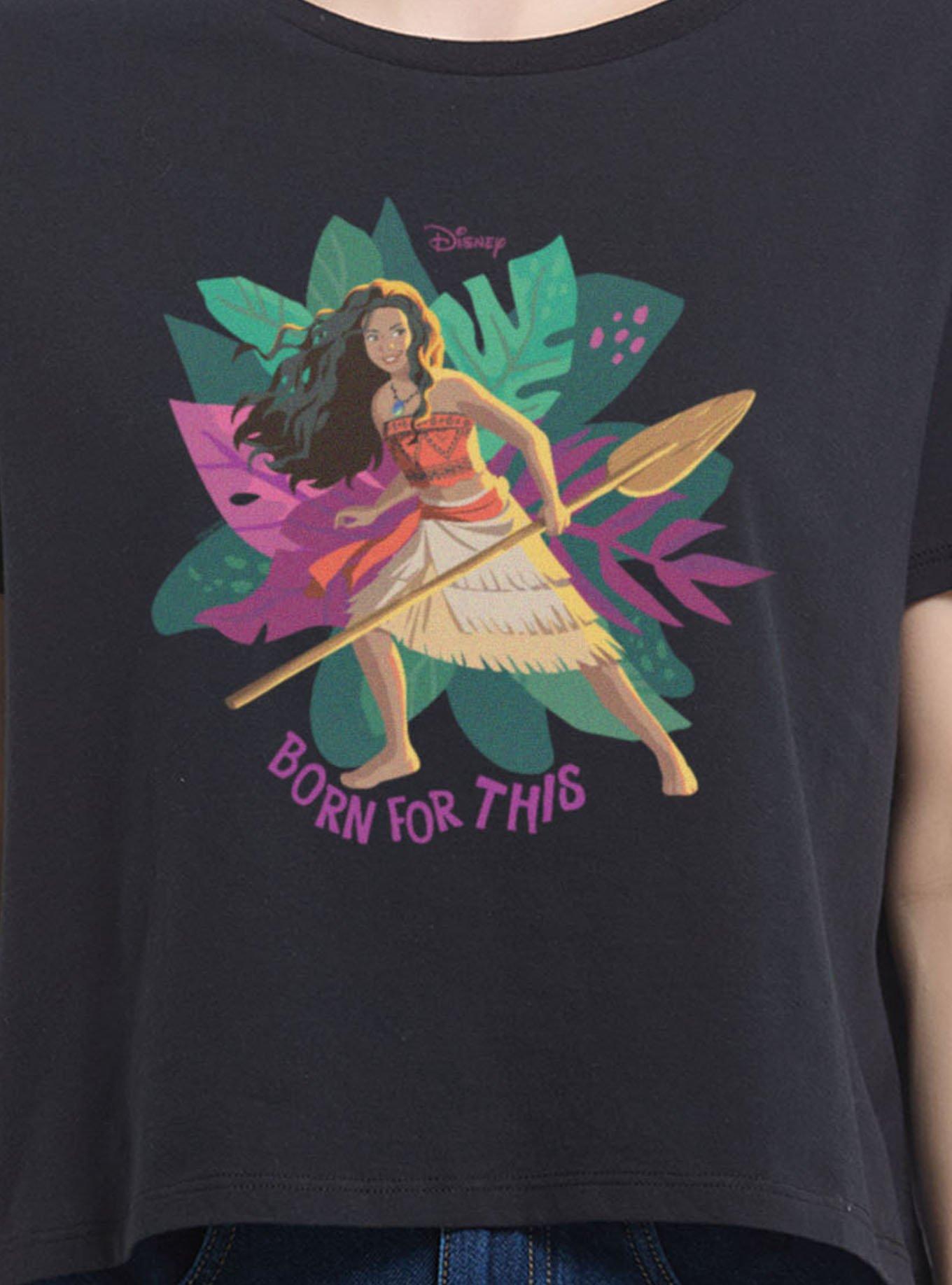 Disney Moana Born For This Womens Boxy Crop T-Shirt, , hi-res