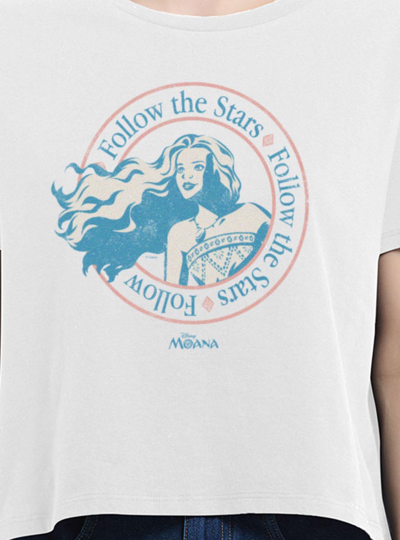 Disney Moana Follow The Stars Crest Womens Boxy Crop T-Shirt Box Lunch Exclusive, , hi-res