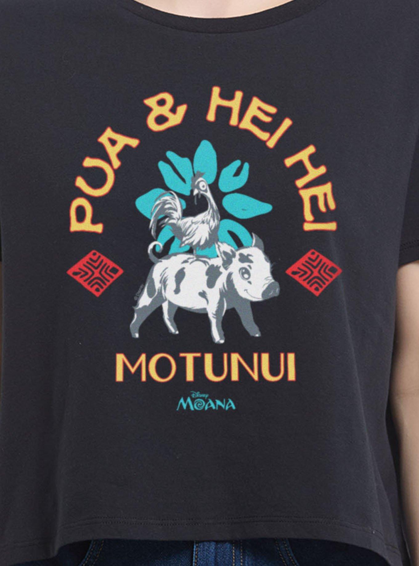 Disney Moana Pua And Hei Hei Ride Motunui Womens Boxy Crop T-Shirt Box Lunch Exclusive, , hi-res