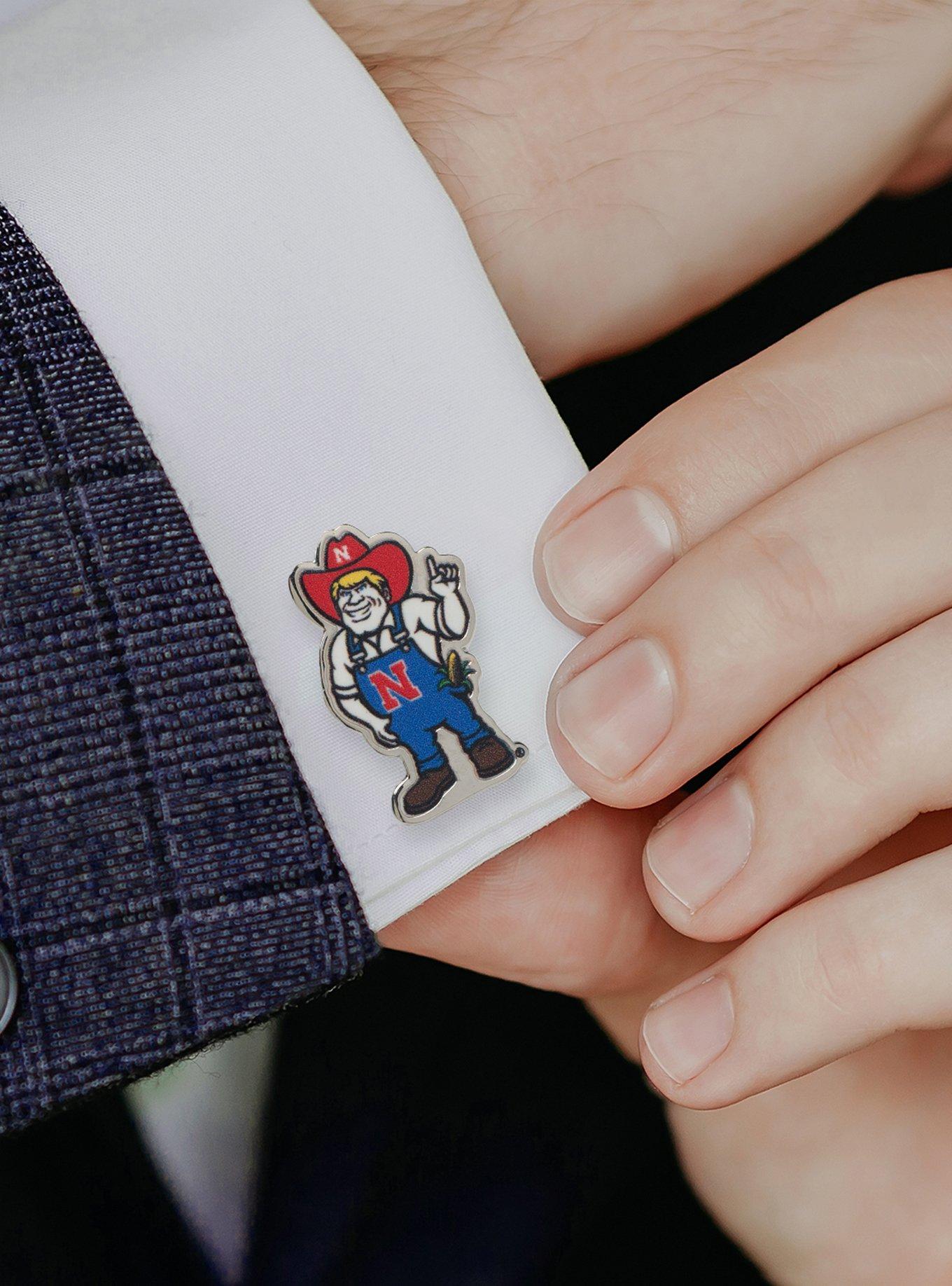 NCAA Nebraska Herbie Husker Mascot Cufflinks, , hi-res