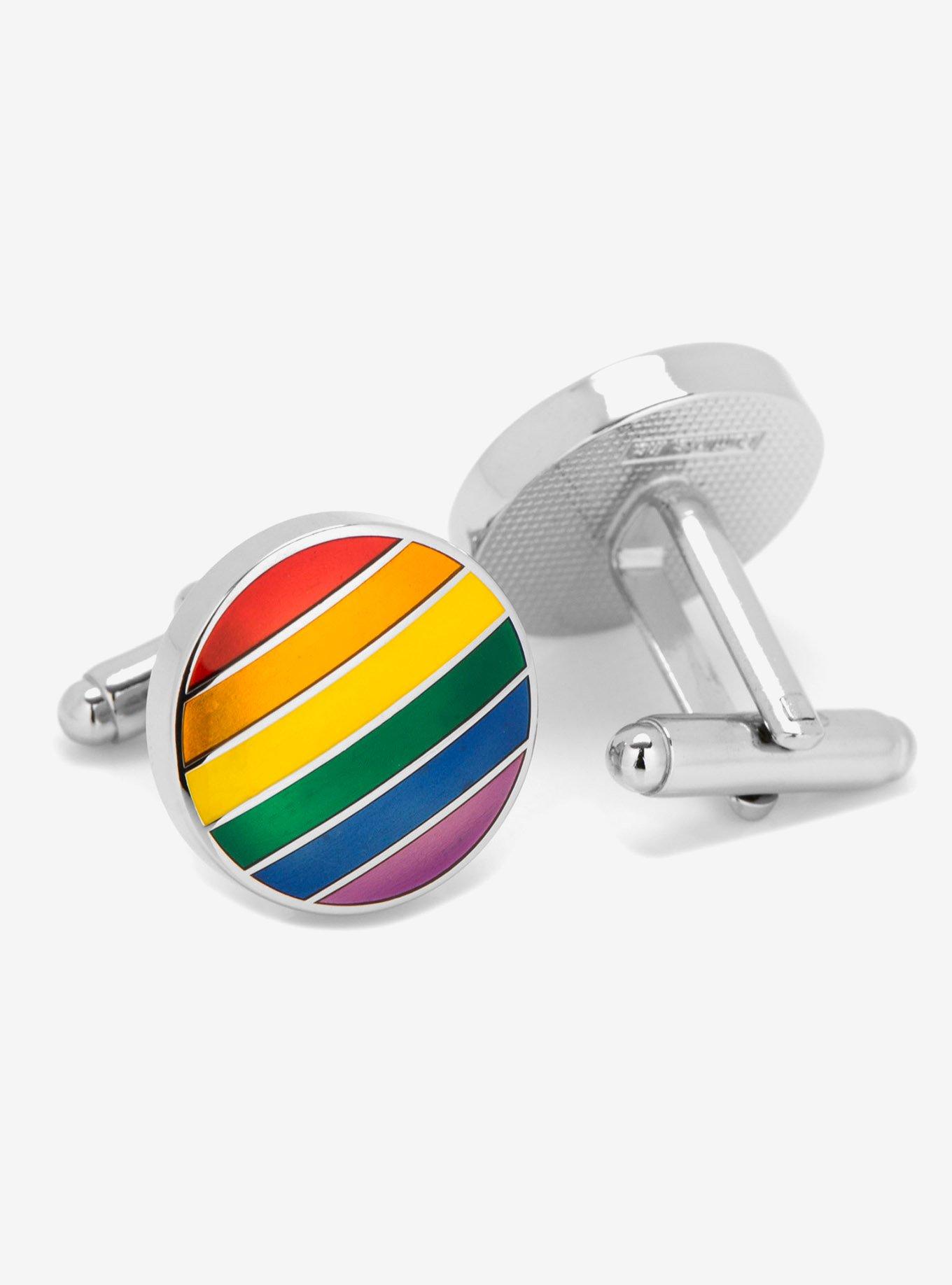 Rainbow Stripe Cufflinks, , hi-res