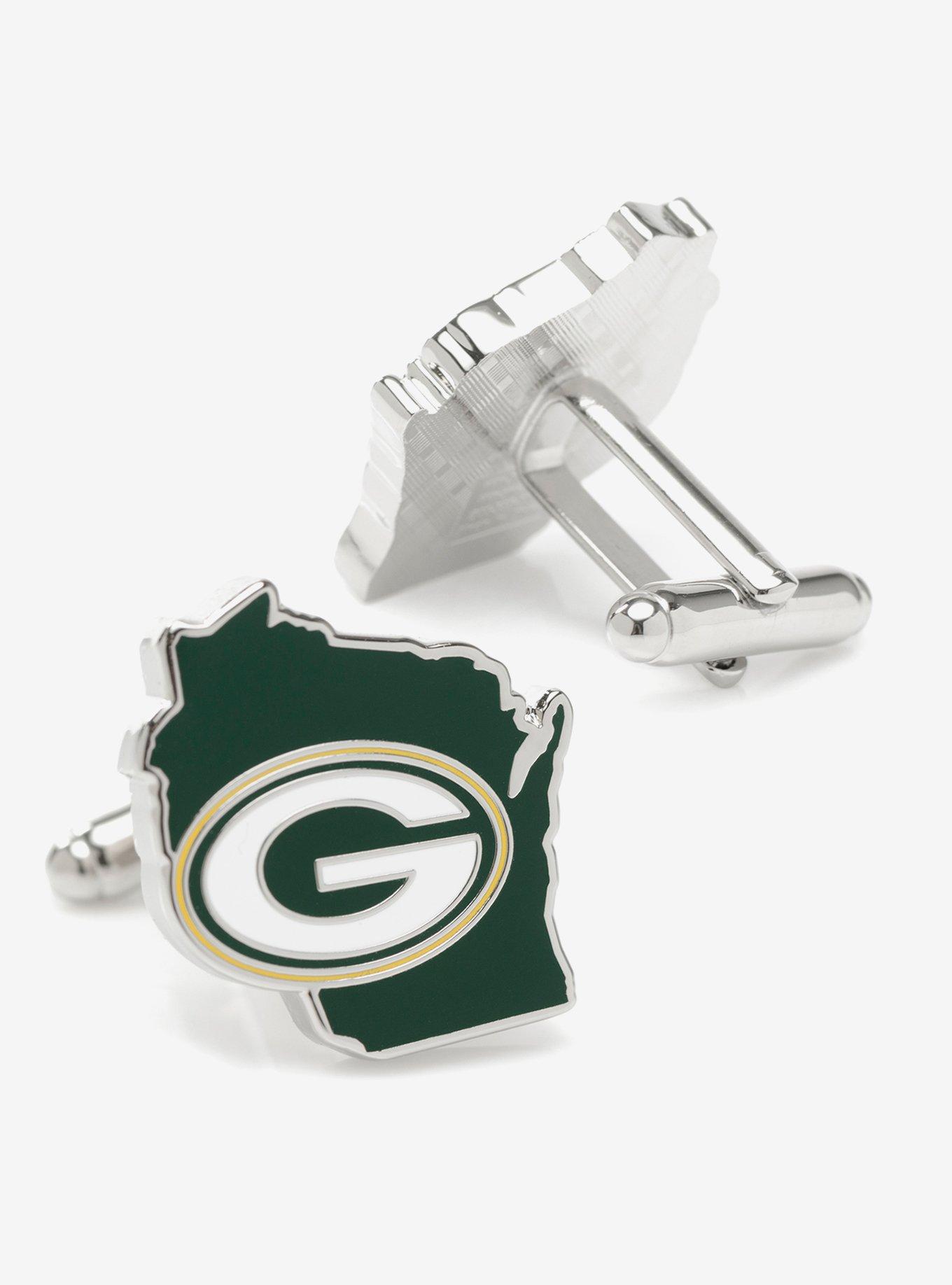 NFL Green Bay Packers State Shaped Cufflinks, , hi-res