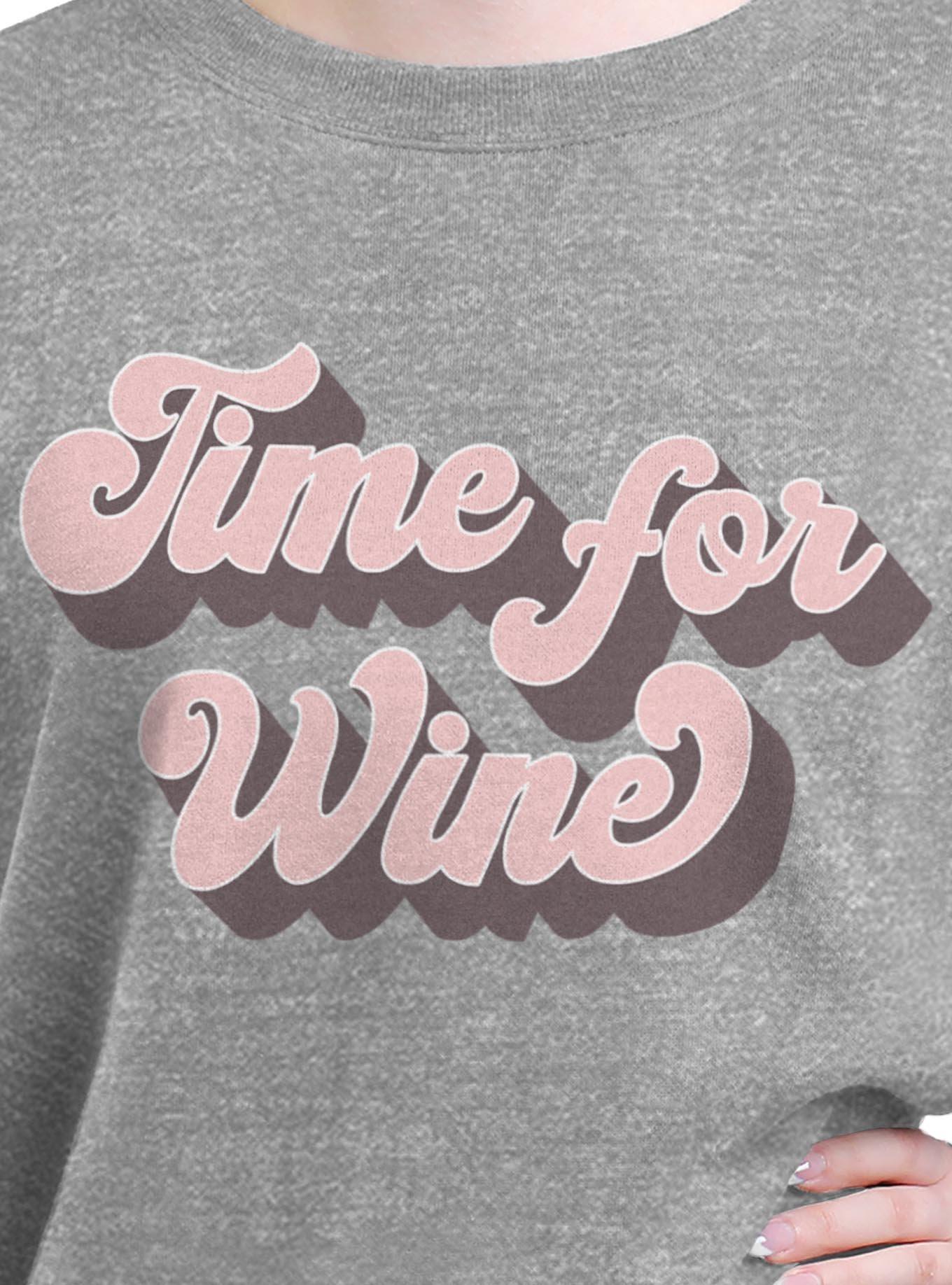 Mom Wine Time Girls Oversized Sweatshirt, , hi-res