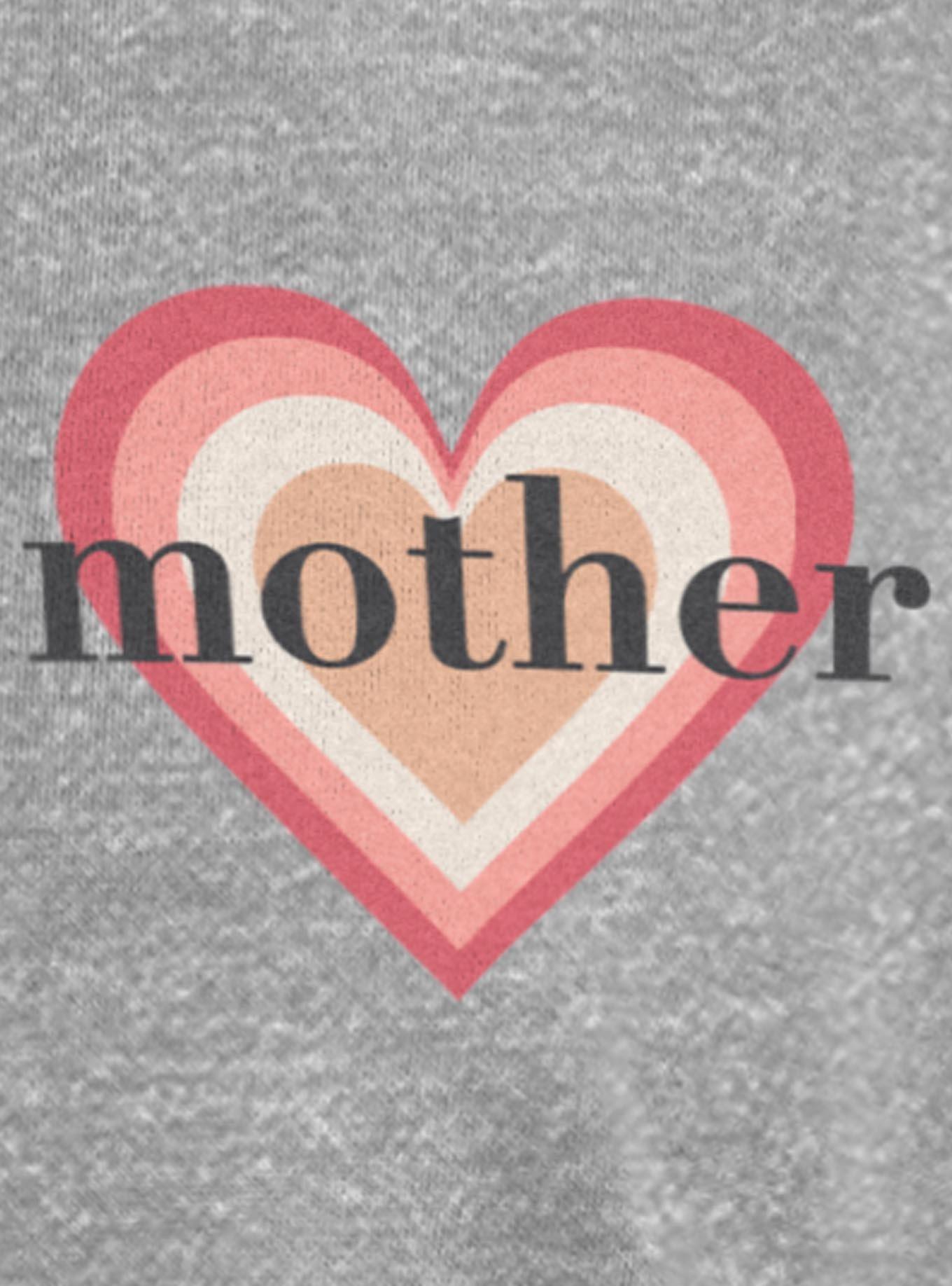 Mother Retro Heart Girls Oversized Sweatshirt, HEATHER GR, alternate
