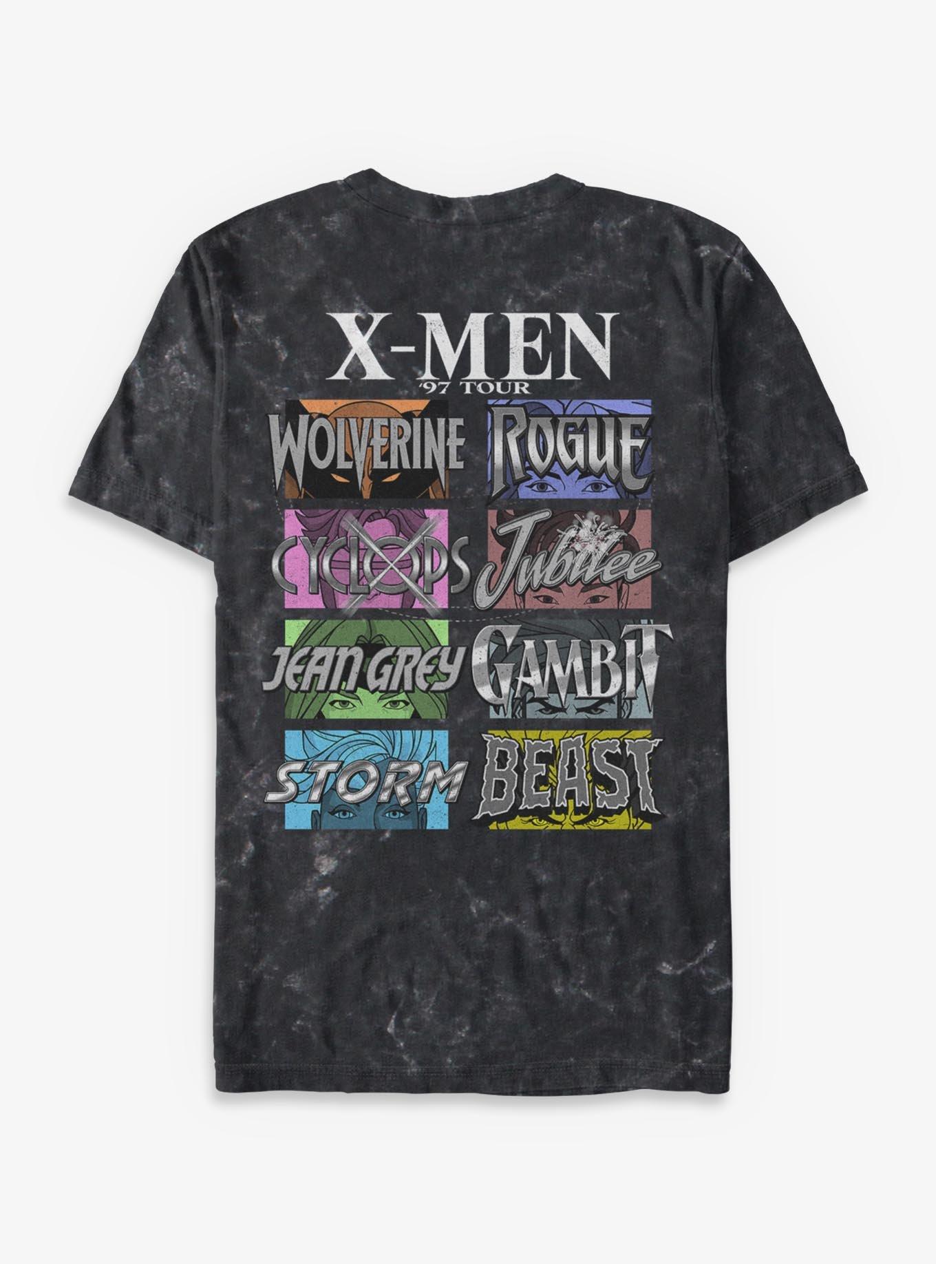Marvel X-Men '97 Group Tour Mineral Wash T-Shirt BoxLunch Exclusive, BLACK, alternate
