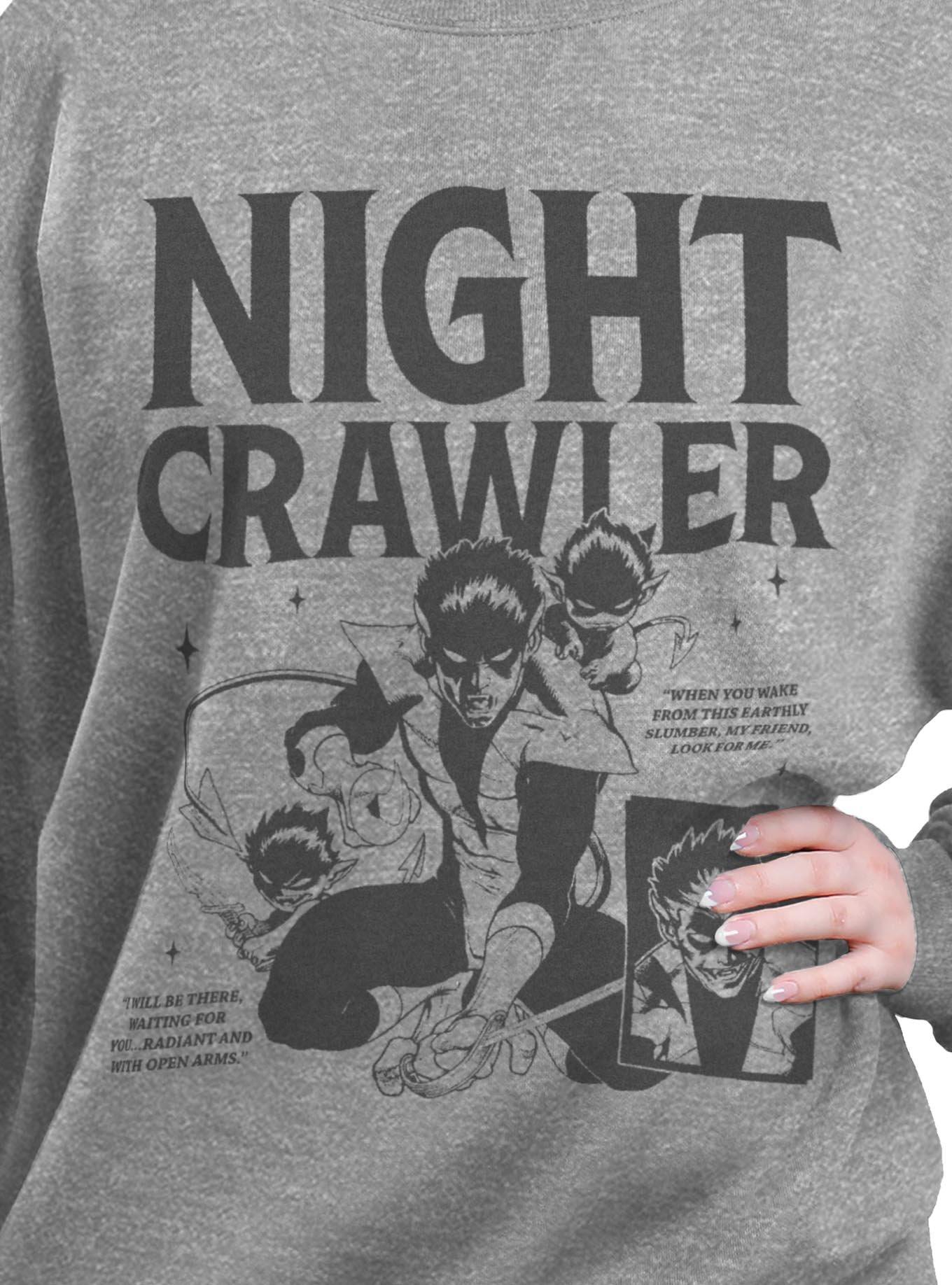 Marvel X-Men Nightcrawler Girls Oversized Sweatshirt Hot Topic Exclusive, , hi-res