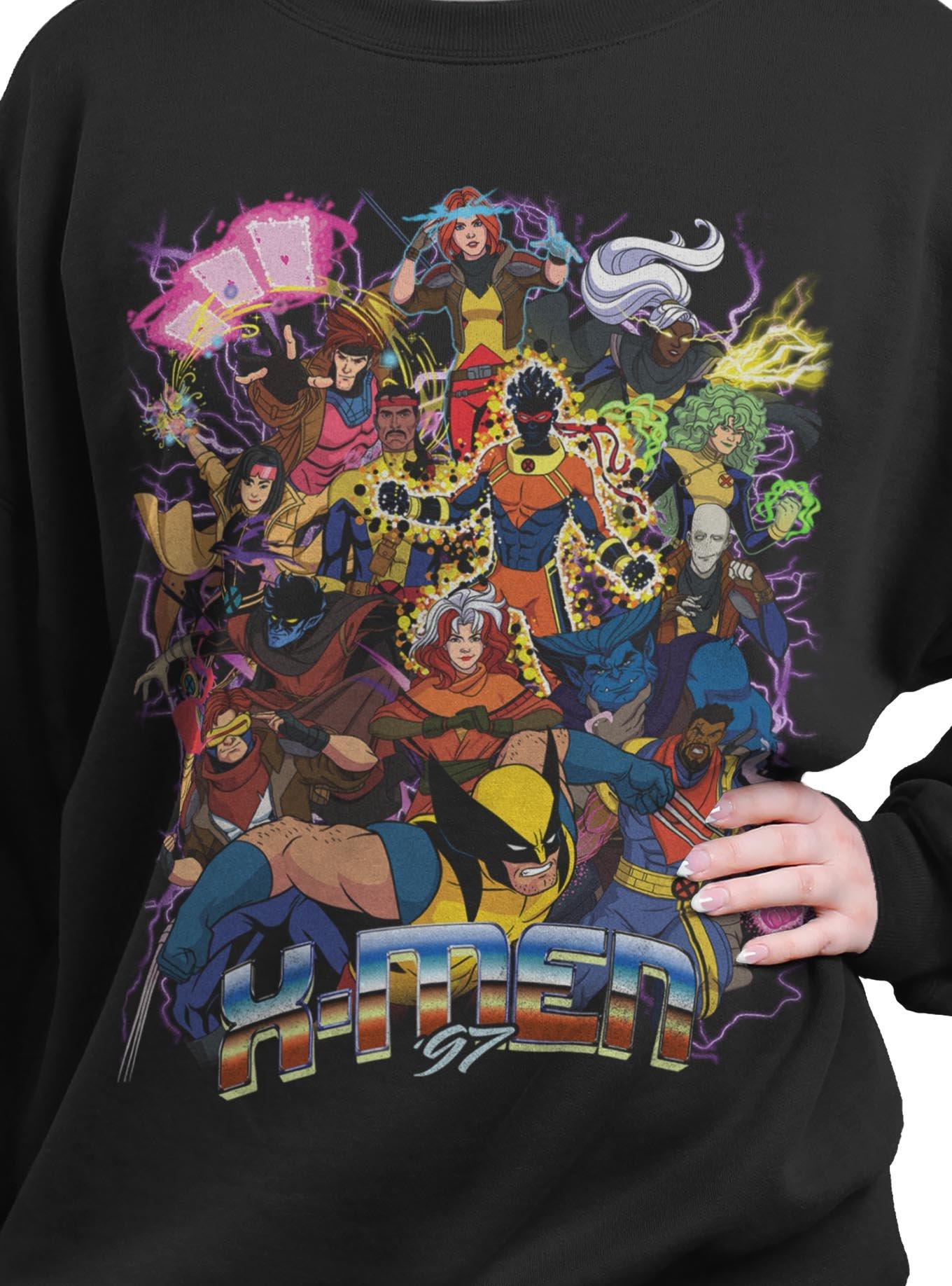 Marvel X-Men '97 Epic Team Girls Oversized Sweatshirt Hot Topic Exclusive, , hi-res