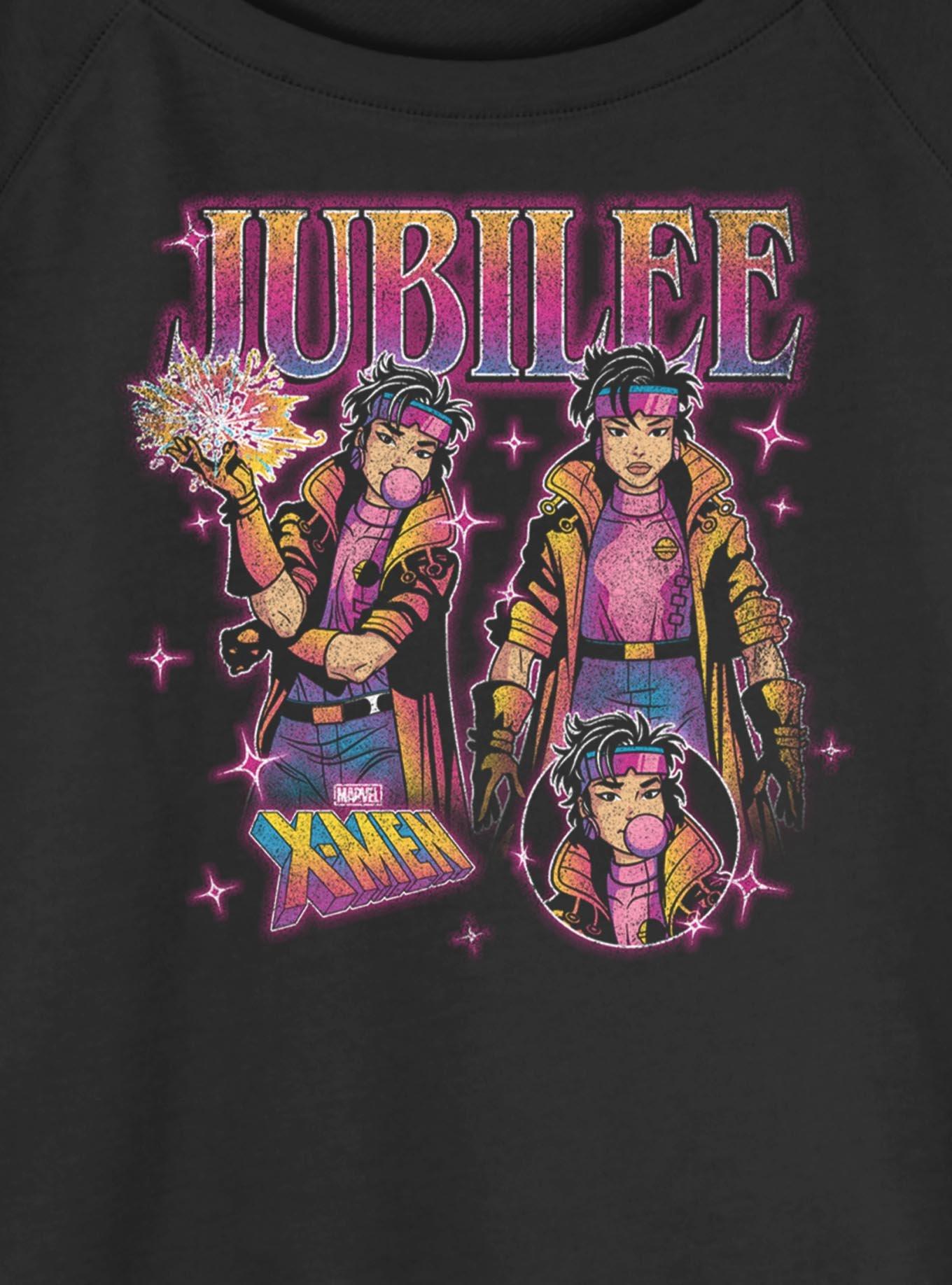 Marvel X-Men Jubilee Girls Slouchy Sweatshirt Hot Topic Exclusive, , hi-res